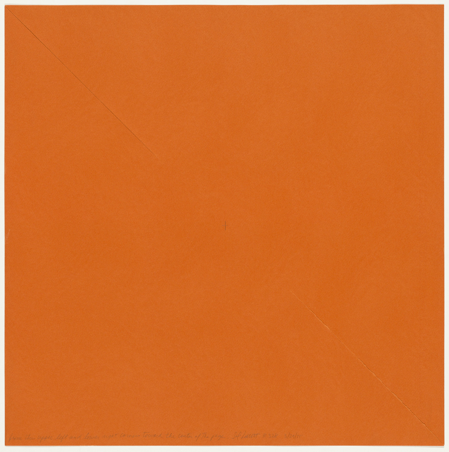 Sol LeWitt. From the Upper Left and the Lower Right Corners toward the Center of the Page. 1975