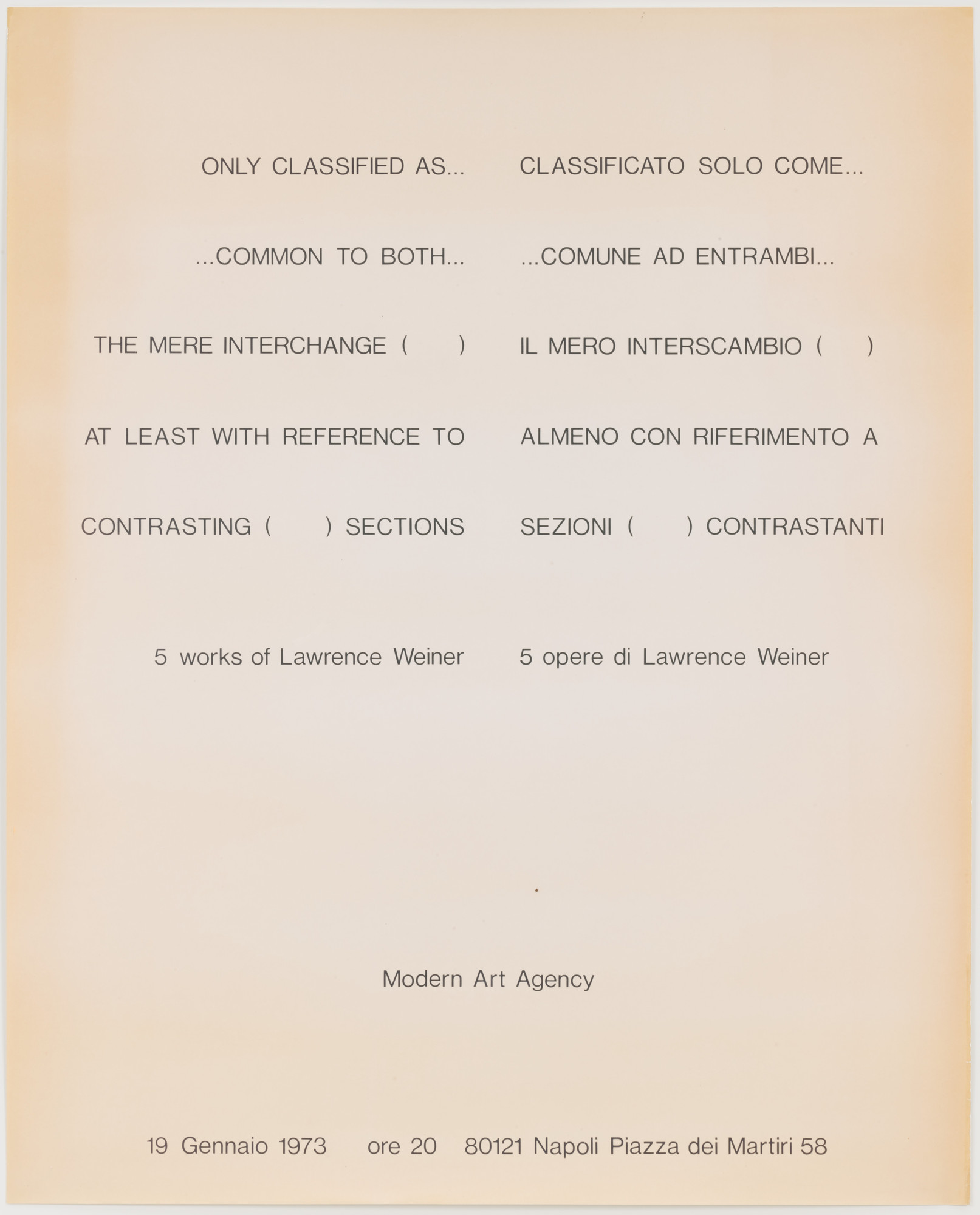 Lawrence Weiner. 5 Works of Lawrence Weiner