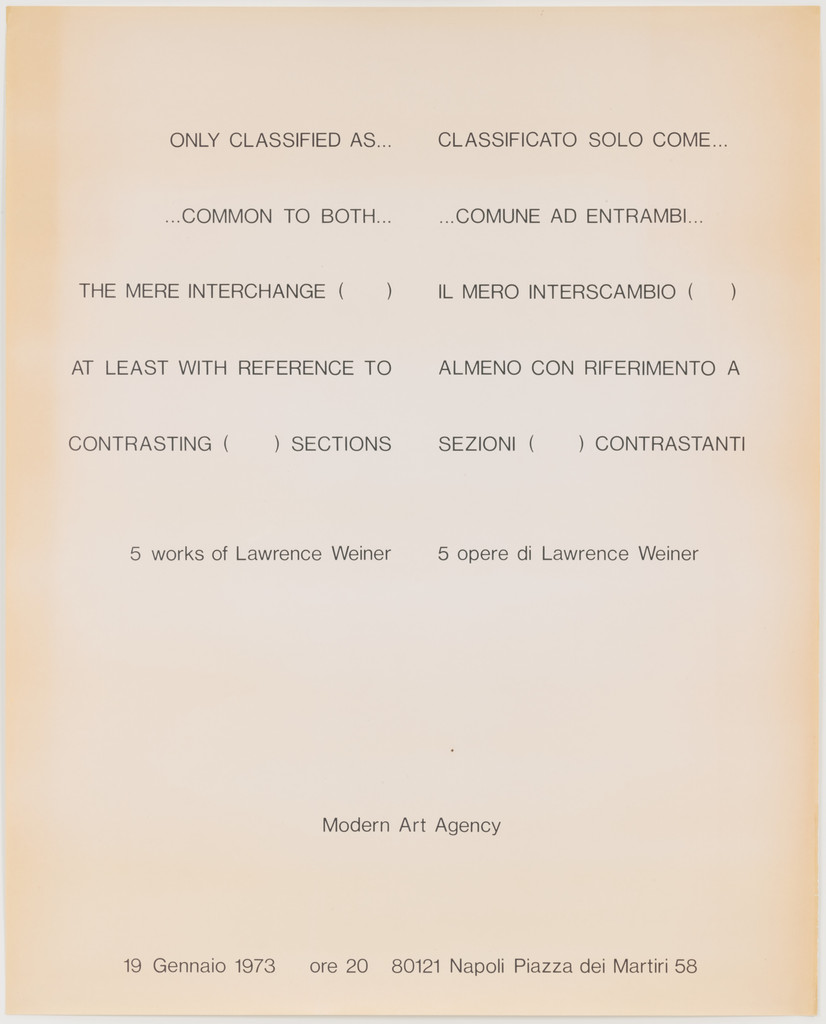 5 Works of Lawrence Weiner