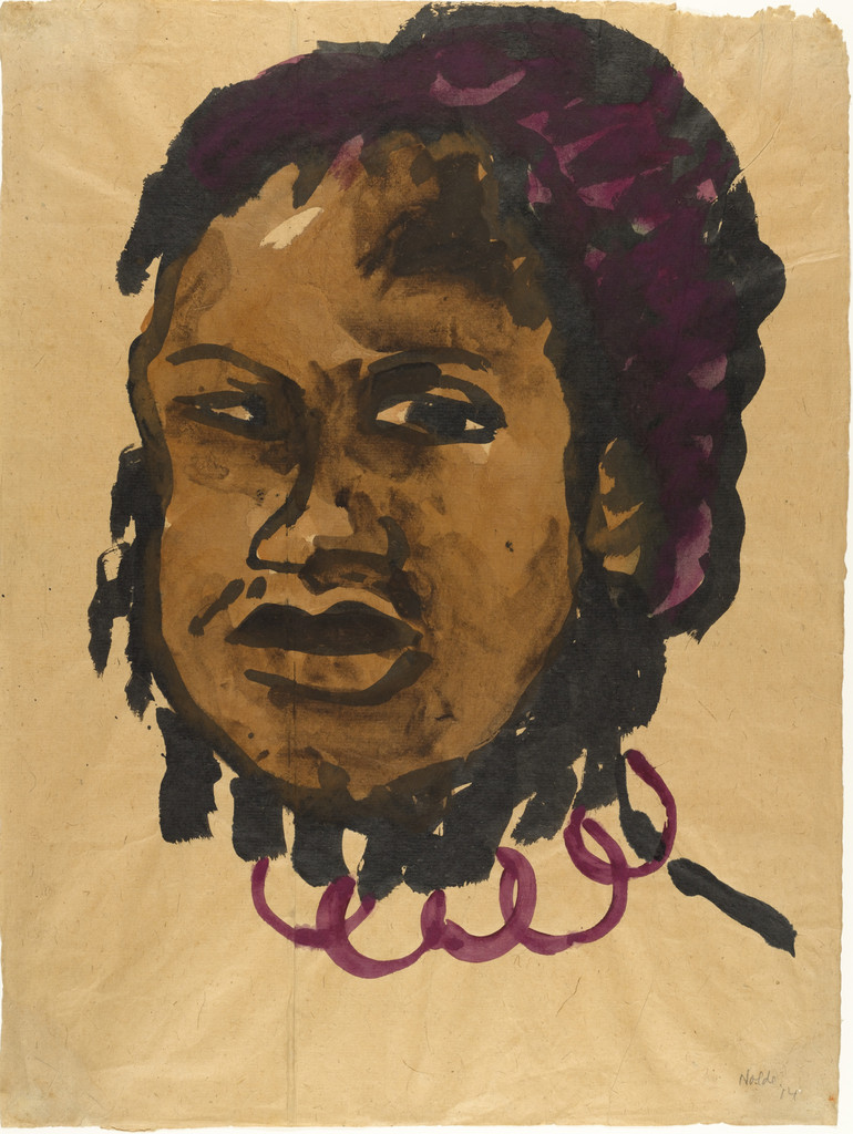 Papuan Head (Papua-Kopf), Emil Nolde, 1914, Watercolor on paper