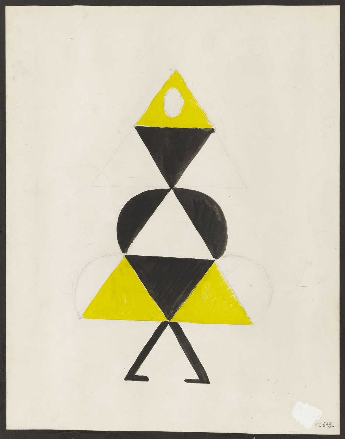 Sonia Delaunay. Yellow Dancer. Costume design for the play Le Coeur à Gaz. 1923