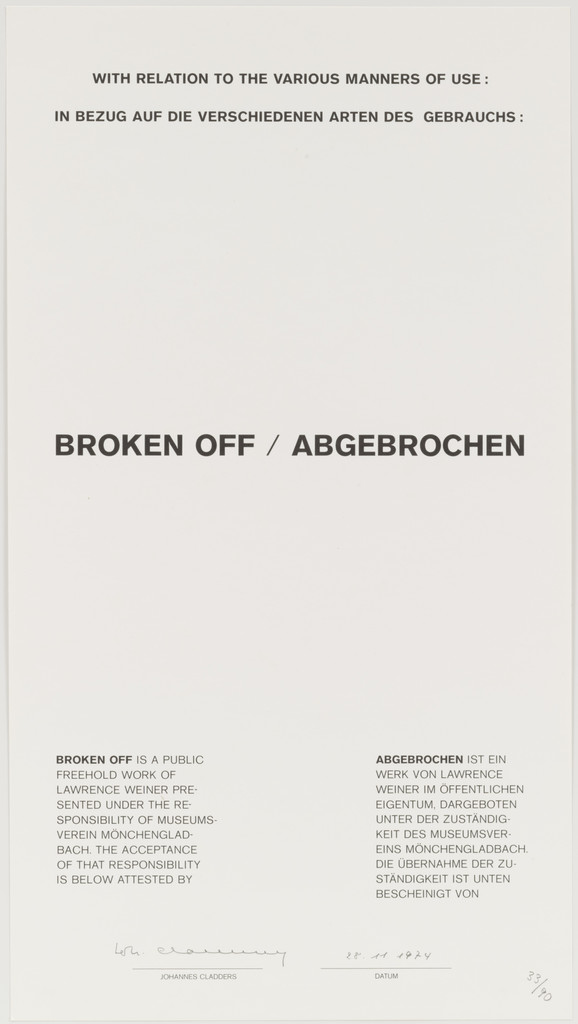Broken Off / Abgebrochen