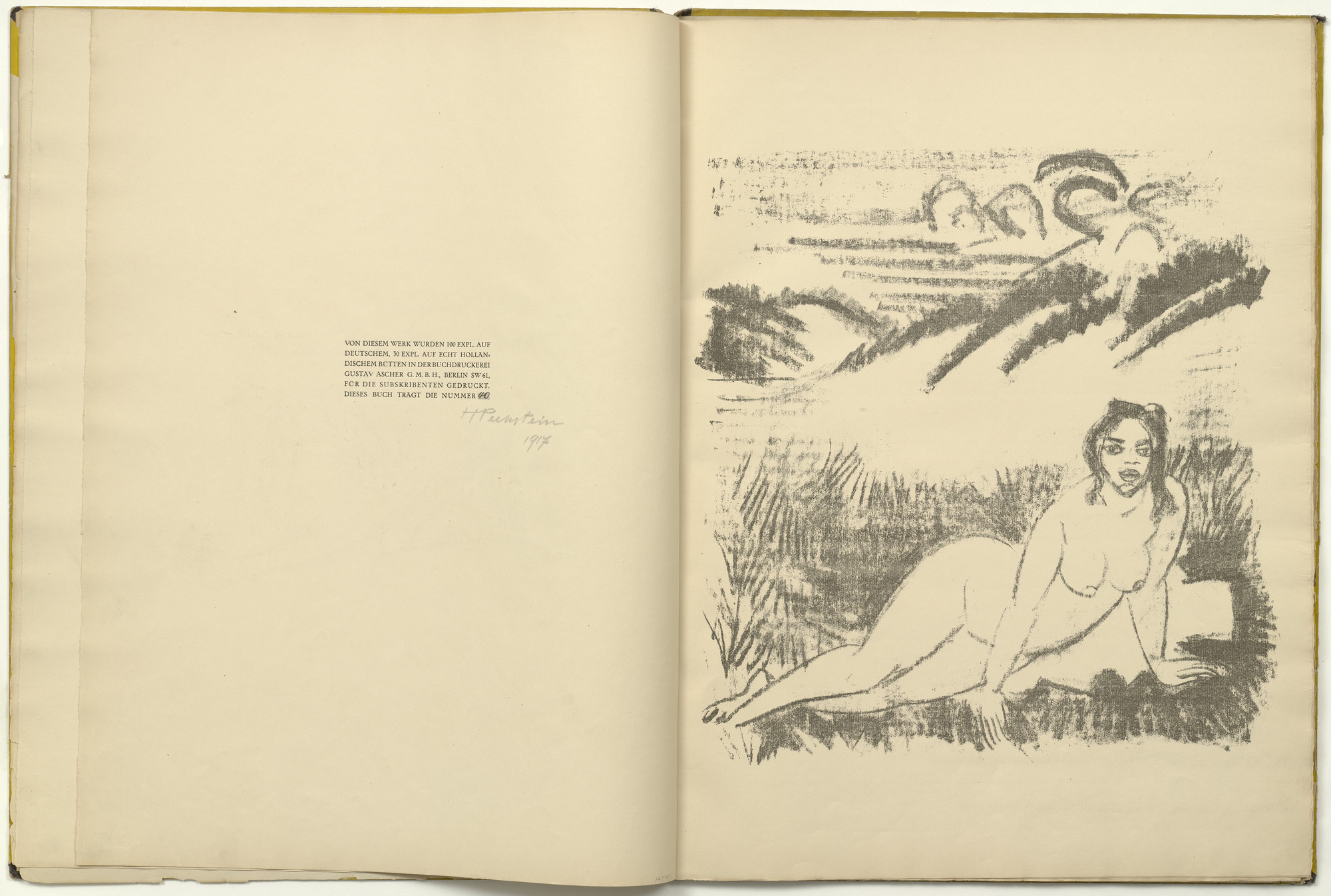 Max Pechstein. Untitled (plate, page facing colophon) from Die Samländische Ode (The Samland Ode)