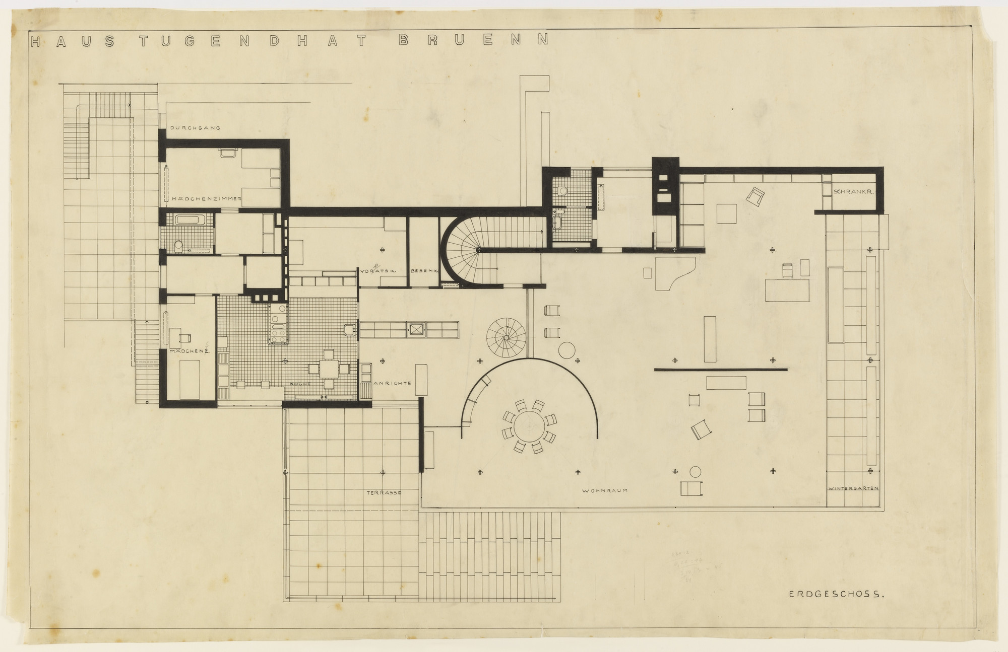 Ludwig Mies van der Rohe. Tugendhat House, Brno, Czech Republic