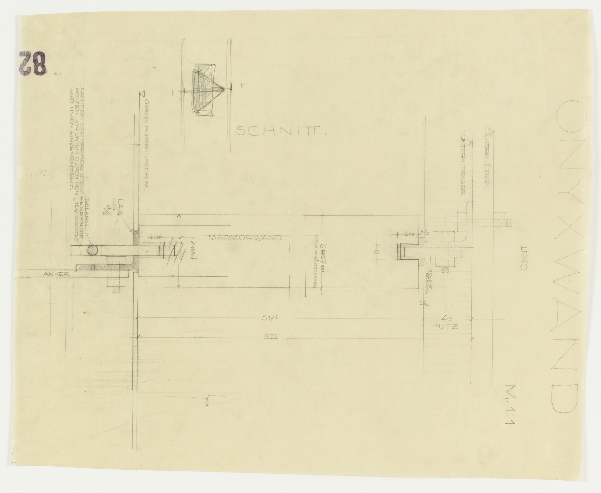 Ludwig Mies van der Rohe. Tugendhat House, Brno, Czech Republic (Sections)