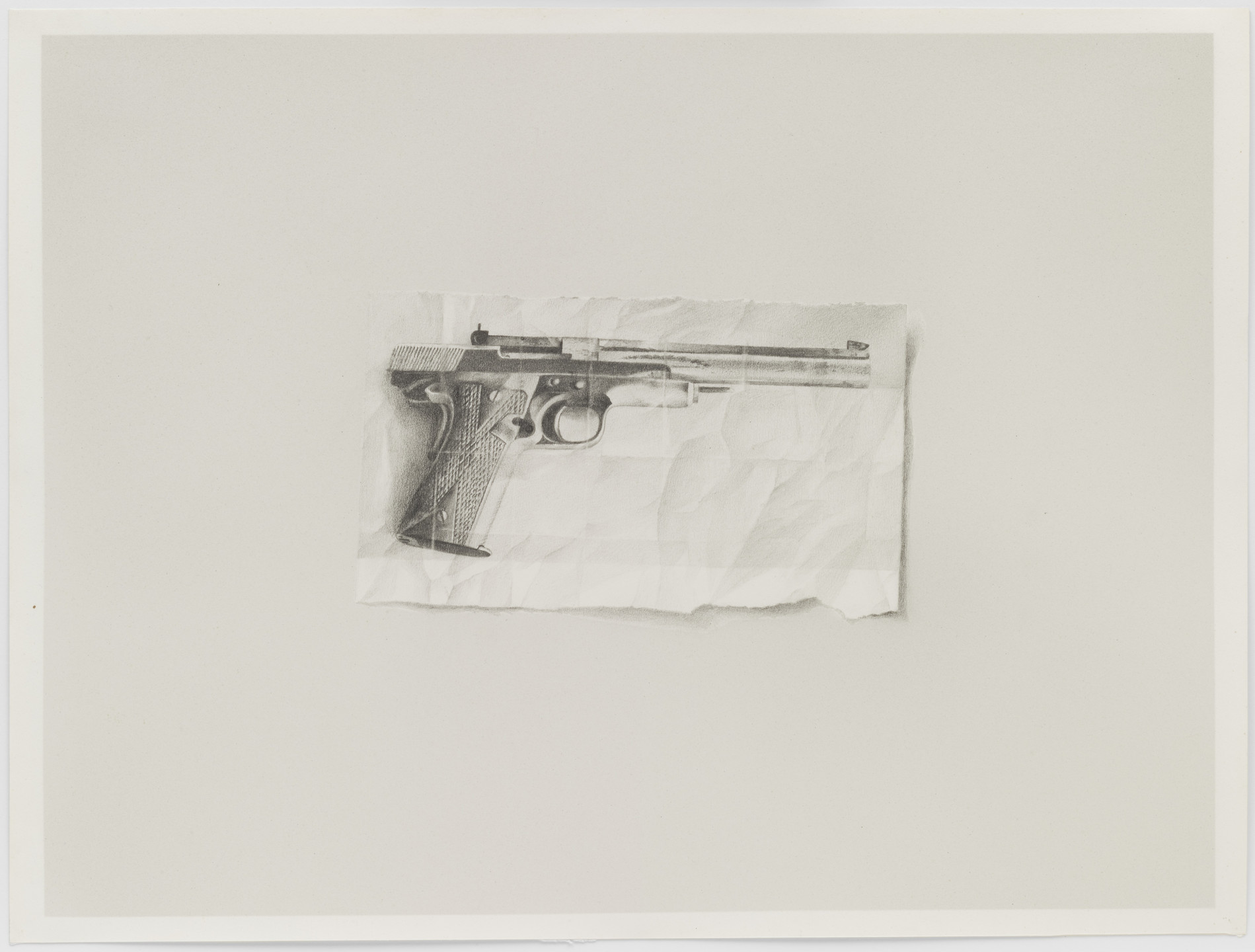 Vija Celmins. Clipping with Pistol. 1968