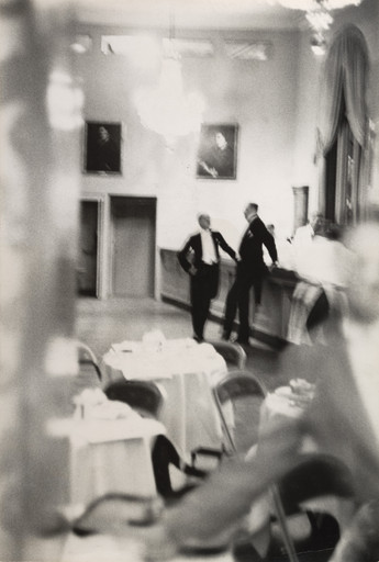Metropolitan Opera Bar. (blurry view of two men at bar)