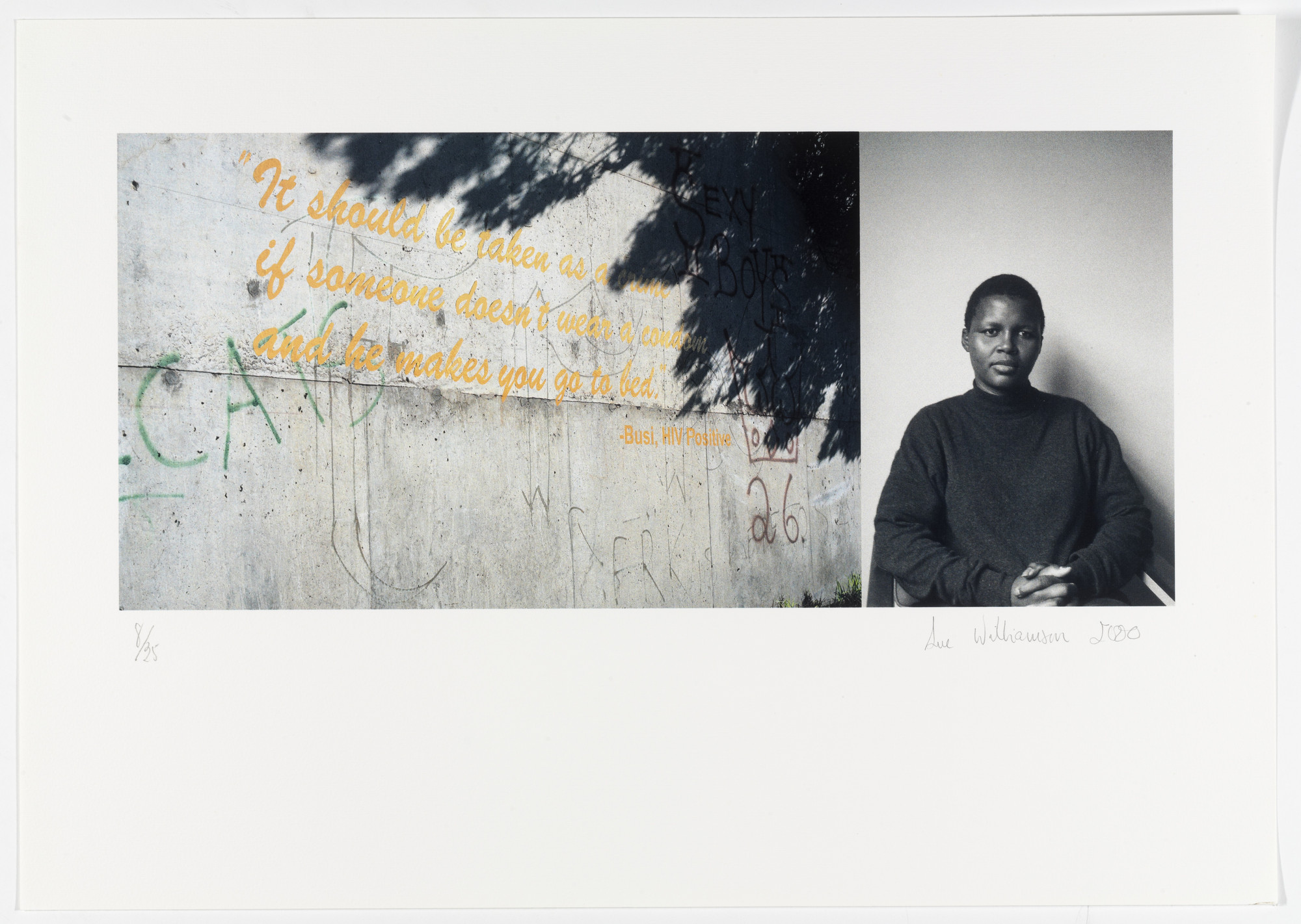 Sue Williamson. Untitled from Break the Silence!. 2000