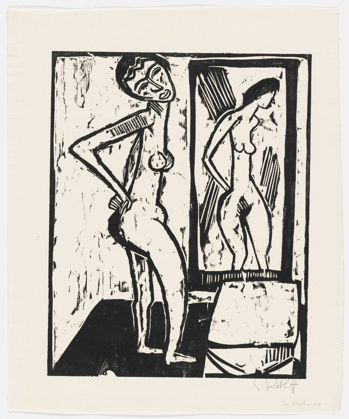 Karl Schmidt-Rottluff. Girl before a Mirror (Mädchen vor dem Spiegel). 1914, published 1919