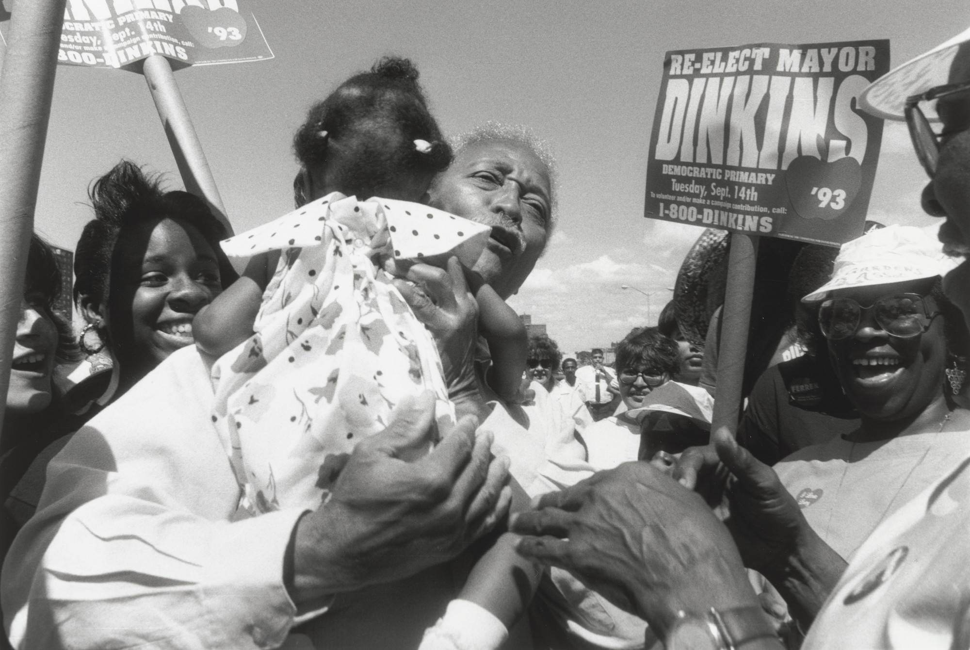 Susan Harris/The New York Times. David Dinkins Campaigns for Re-Election. August 21, 1993