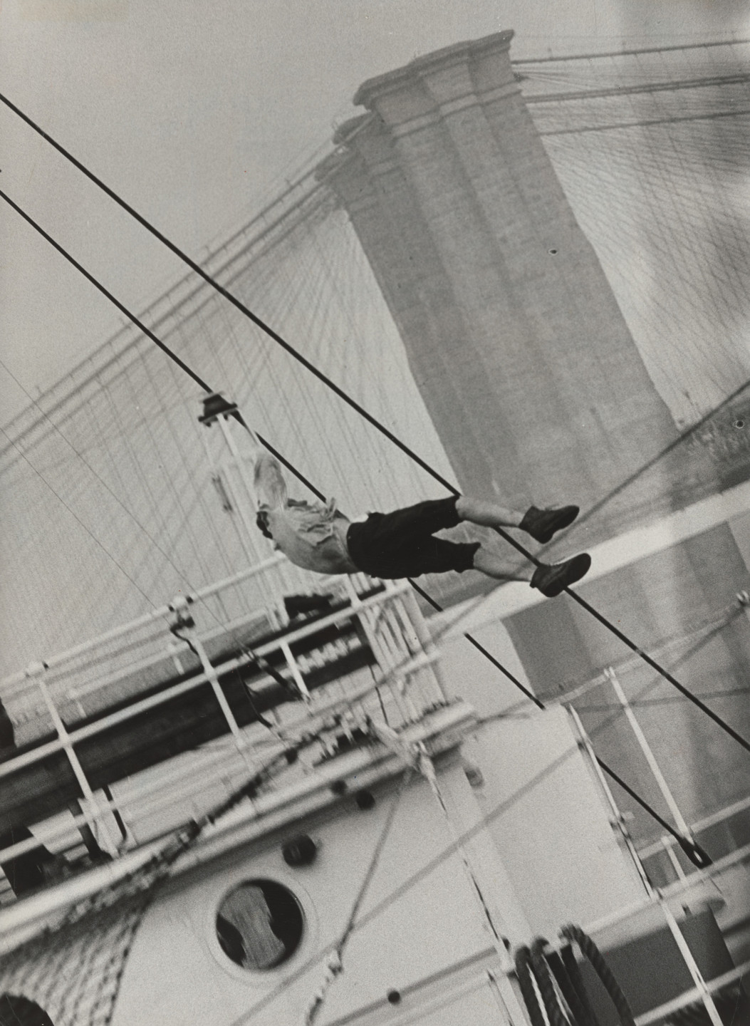 Jack Manning. &#34;Man Leaps from Ships Mast&#34;. August 9, 1968