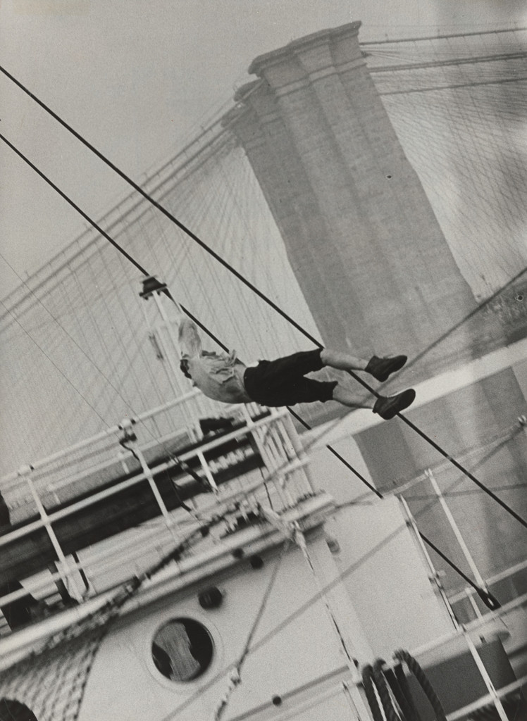 "Man Leaps from Ships Mast"