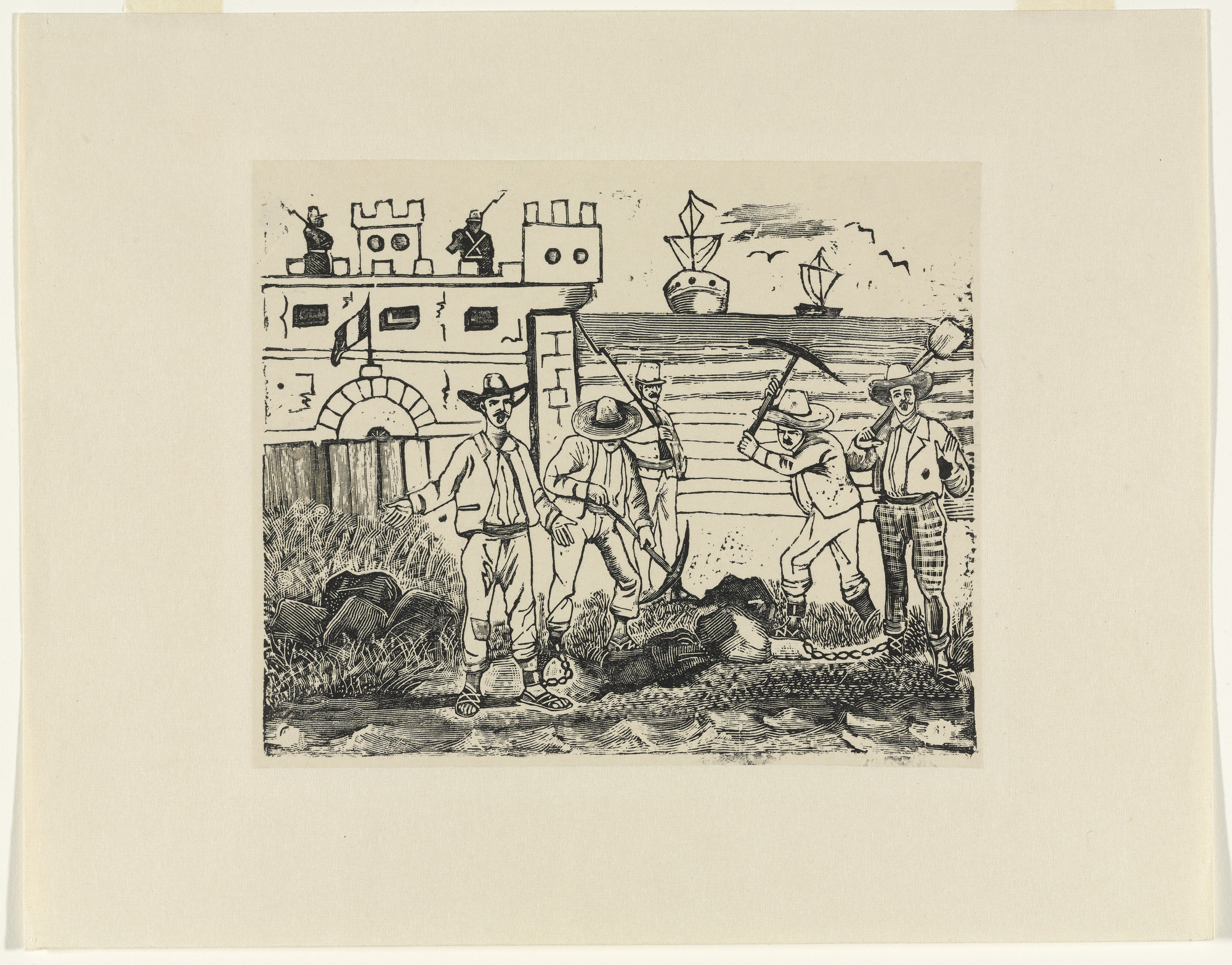 José Guadalupe Posada. Ballad of The Prisoners at the Castle of San Juan de Ulúa (Corrido: Los deportados al Castillo de San Juan de Ulua)