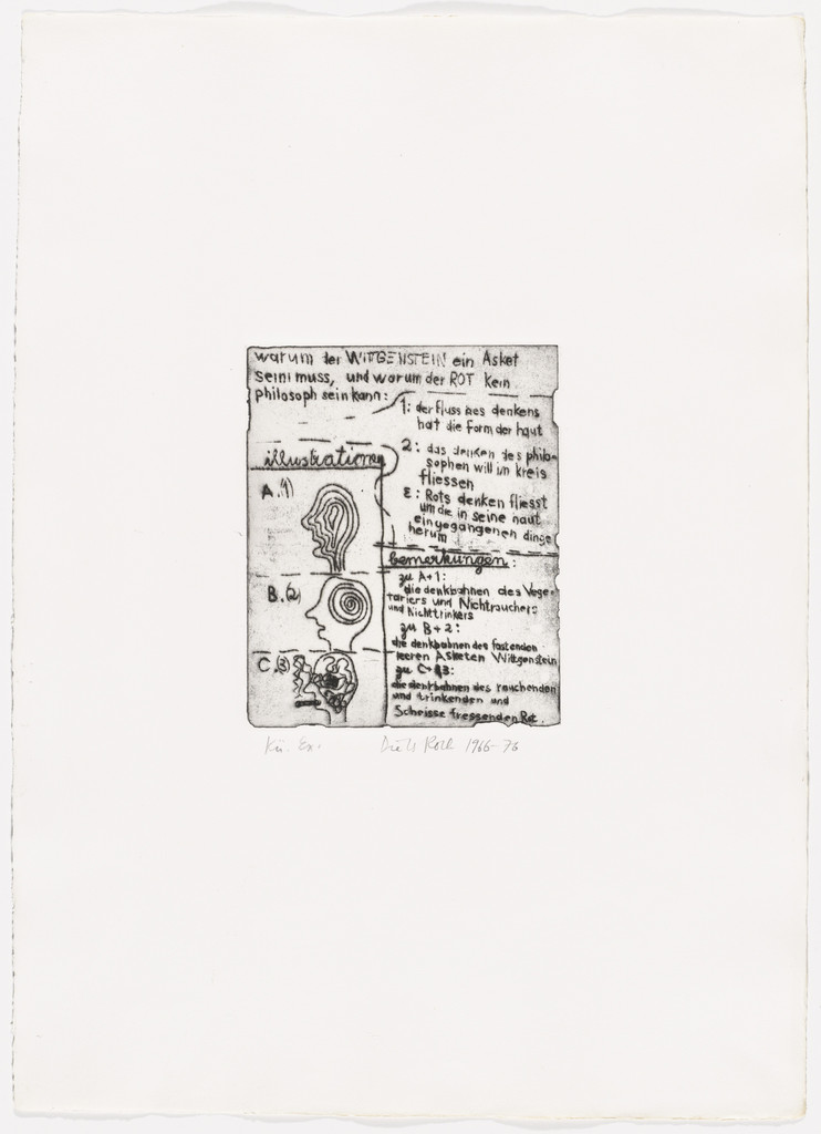 Why Wittgentstein has to be an Ascetic and why Rot cannot be a Philosopher (Warum der wittgenstein ein asket sein muß und warum der rot kein philosoph sein kann) from Popular Music 1 (Unterhaltungsmusik 1)