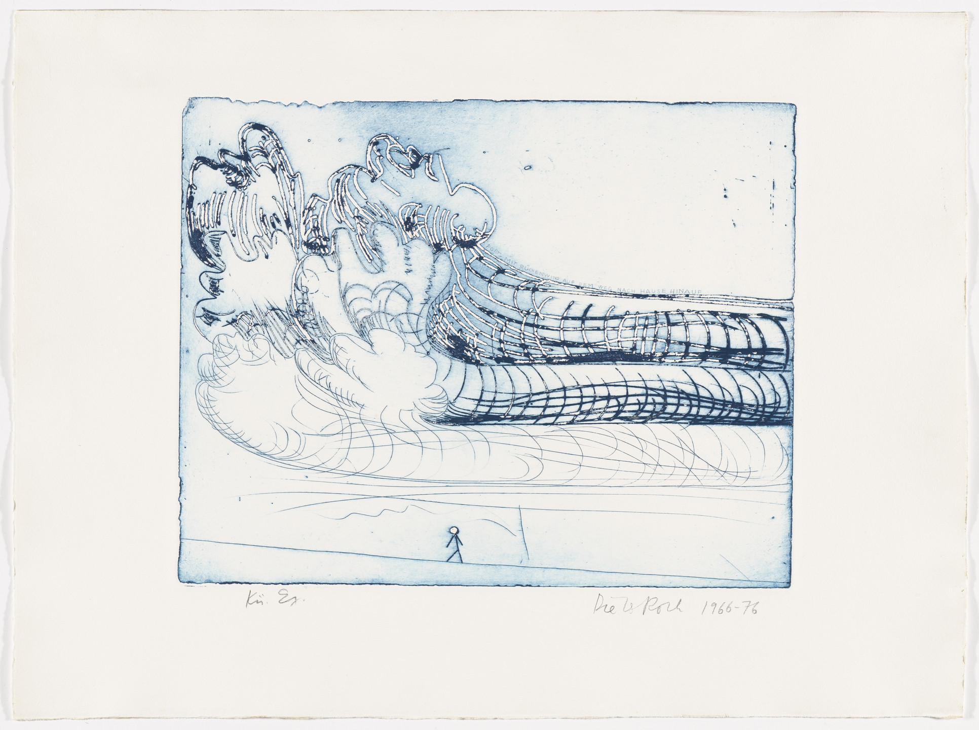 Dieter Roth. Poet and Tailwind Walking up Home (Poet mit rückenwind auf dem weg nach hause hinauf) from Popular Music 1 (Unterhaltungsmusik 1). 1966, published 1976