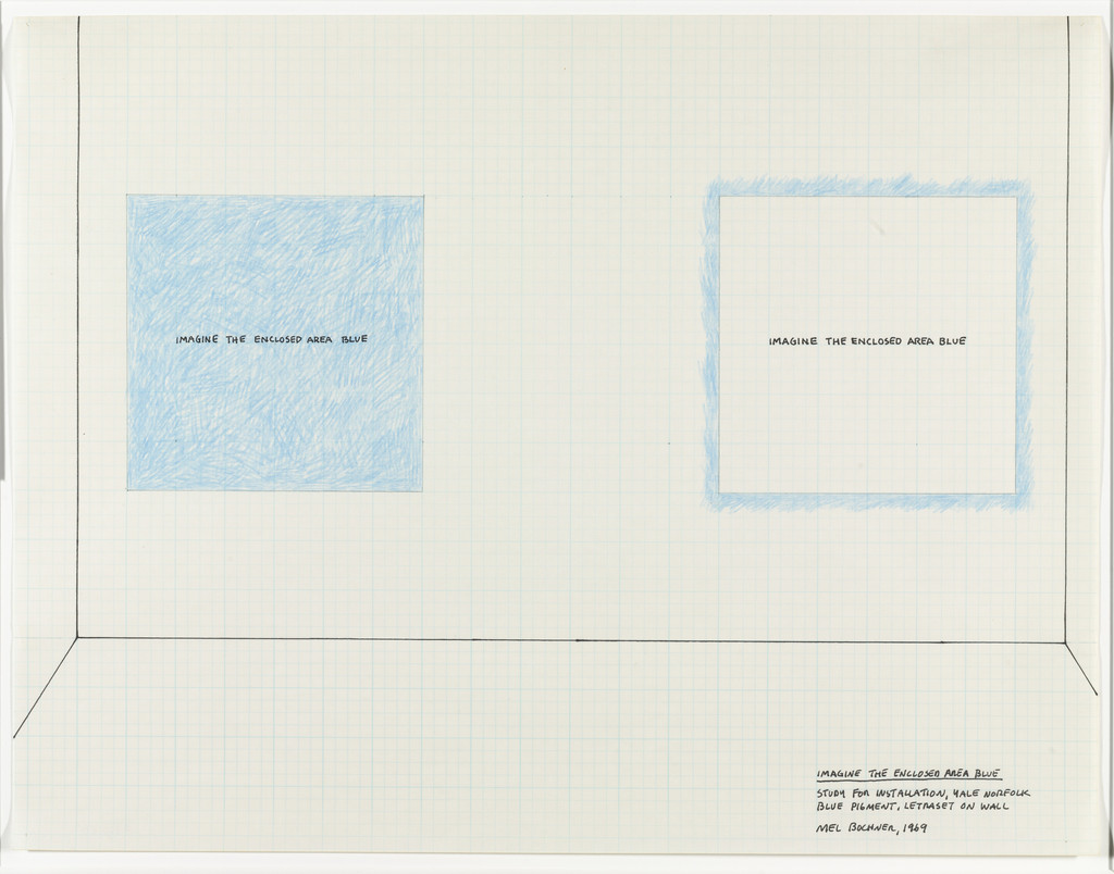 Imagine the Enclosed Area Blue (Study for Installation, Yale, Norfolk)