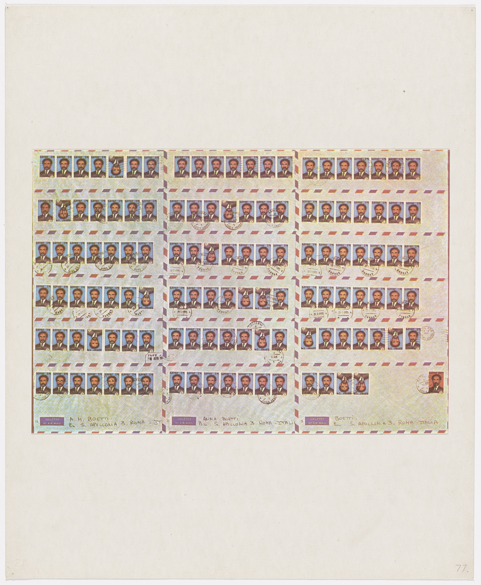 Alighiero Boetti. Codice from Insicuro Noncurante