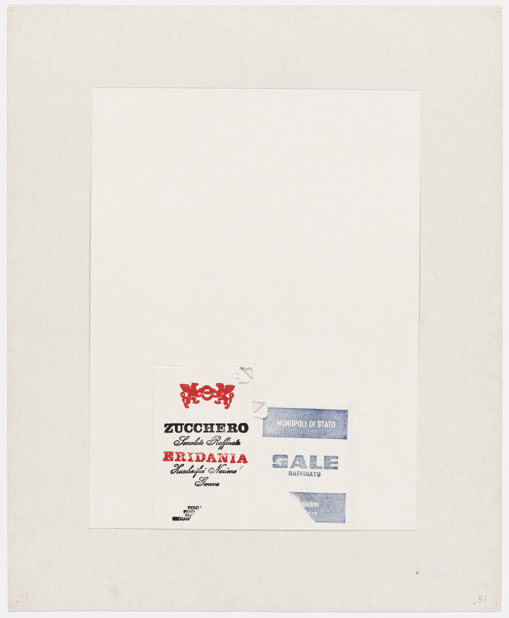 Alighiero Boetti. Sale e zucchero from Insicuro Noncurante