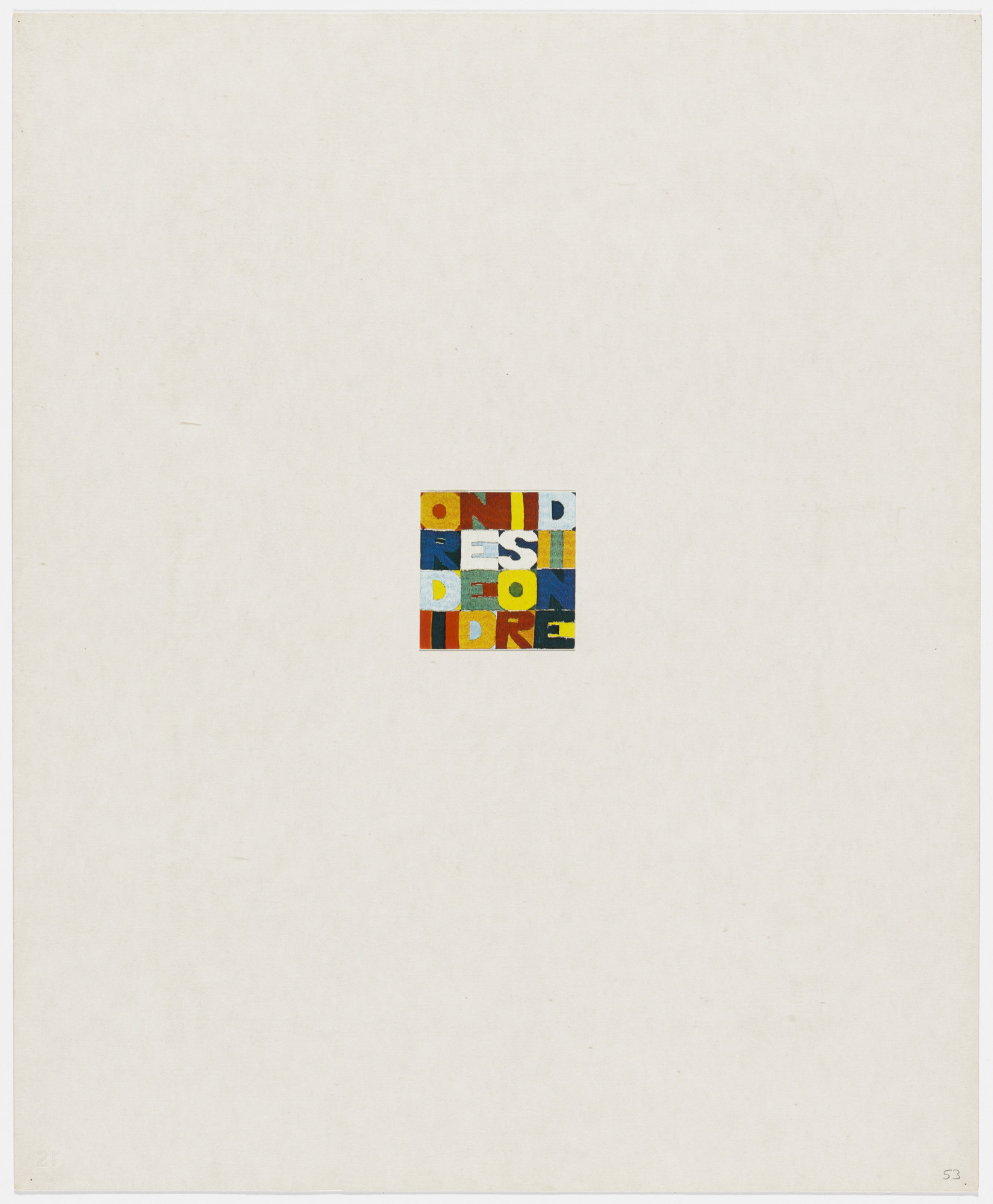 Alighiero Boetti. Ordine e disordine from Insicuro Noncurante