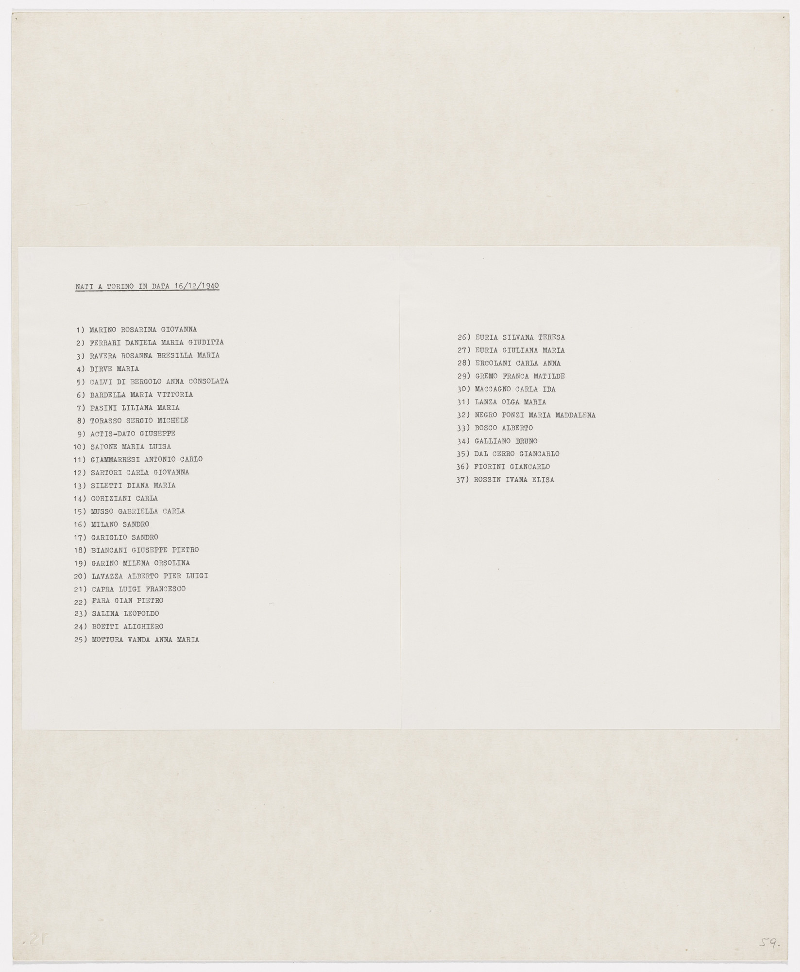 Alighiero Boetti. Nati a Torino il 16 dicembre 1940 from Insicuro Noncurante