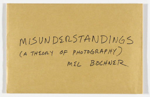 Mel Bochner. Misunderstandings (A Theory of Photography) from Artists & Photographs. 1970