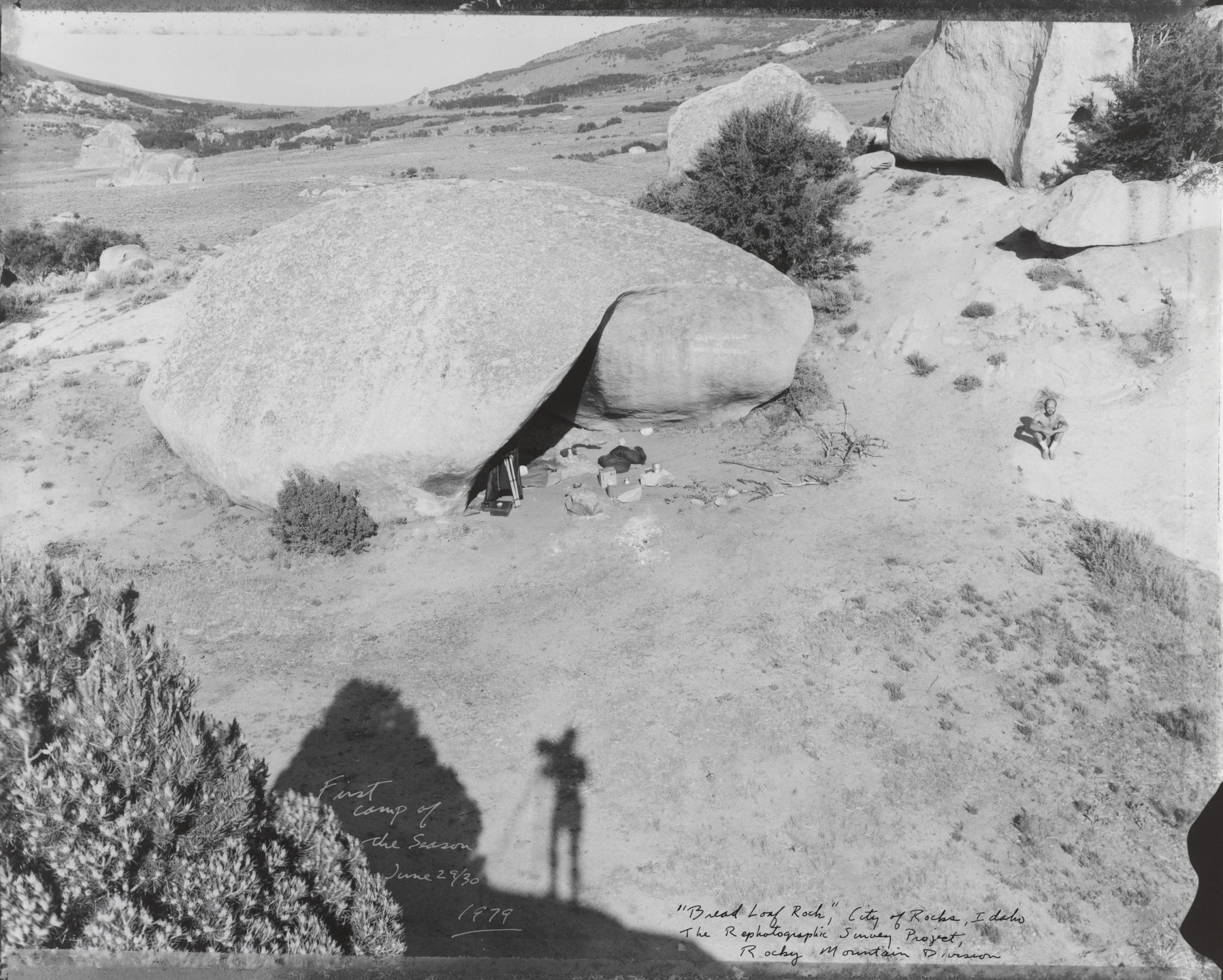 Mark Klett. First Camp of the Season, June 29-30, 1979 and Bread Loaf Rock, City of Rocks, Idaho. June 29-30, 1979