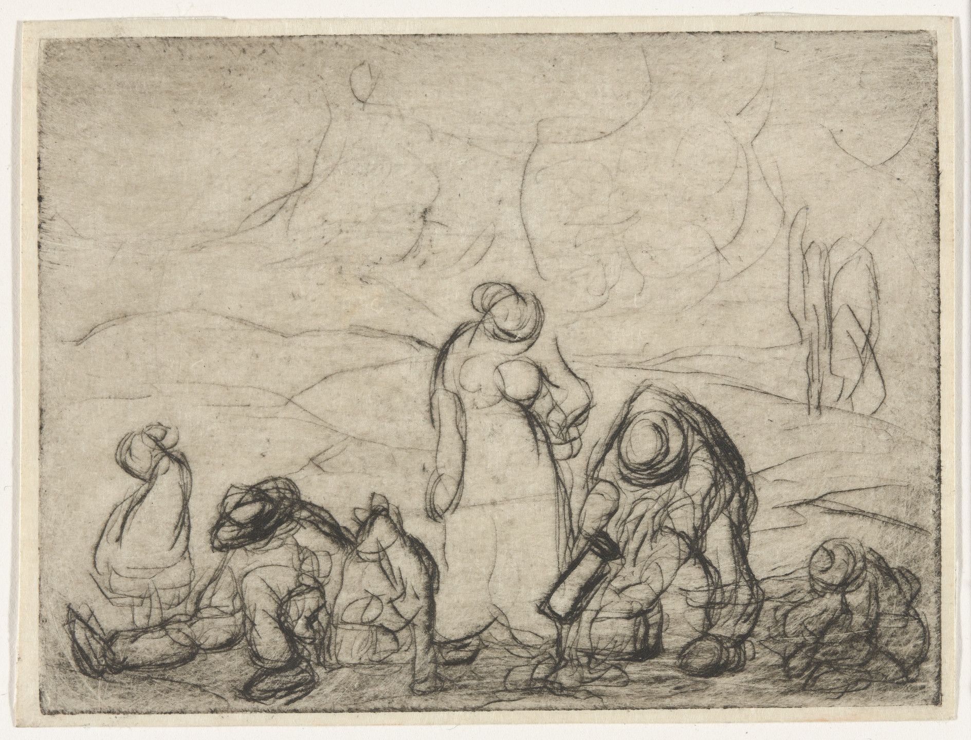 Yasuo Kuniyoshi. People at Roadside. c. 1916–18