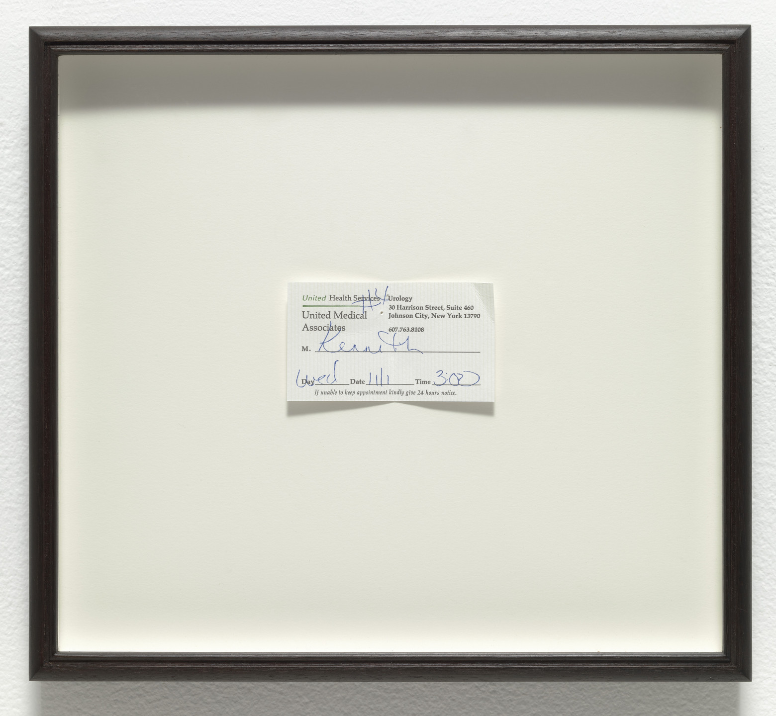 Robert Gober. Urology Appointment. 2007