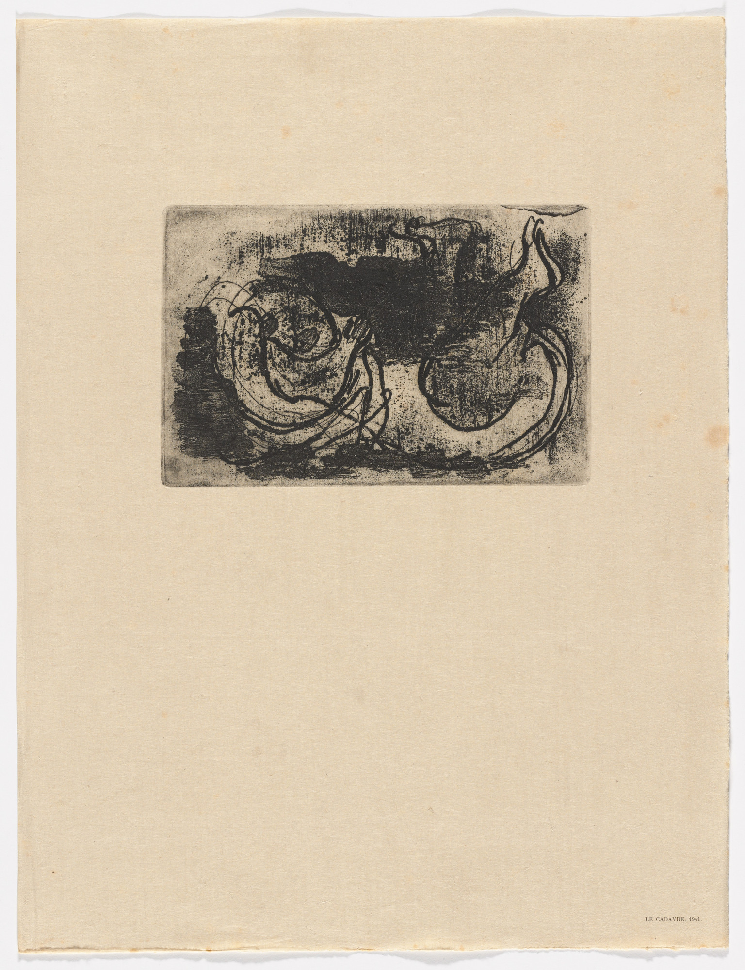 Jean Fautrier. Cadaver ( Le Cadavre ) , 1941 from Fautrier l'enragé