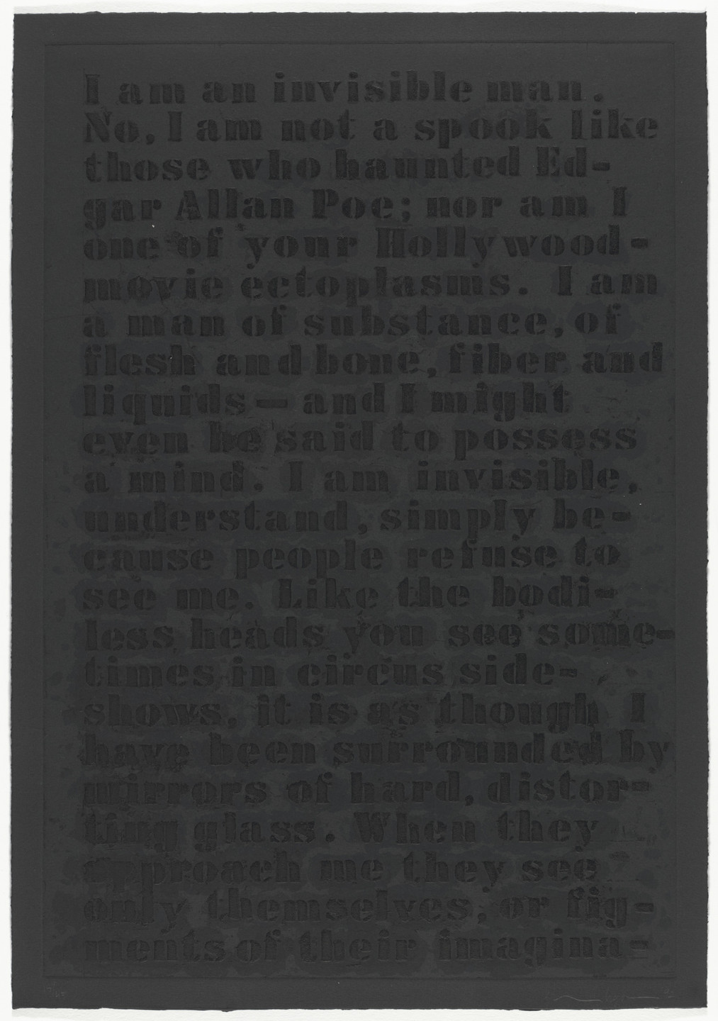 Glenn Ligon. Untitled (Four Etchings). 1992
