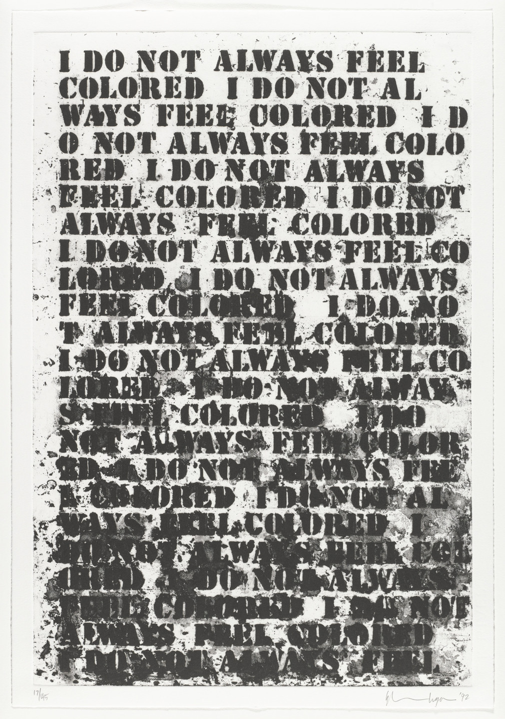 Glenn Ligon. Untitled (Four Etchings). 1992