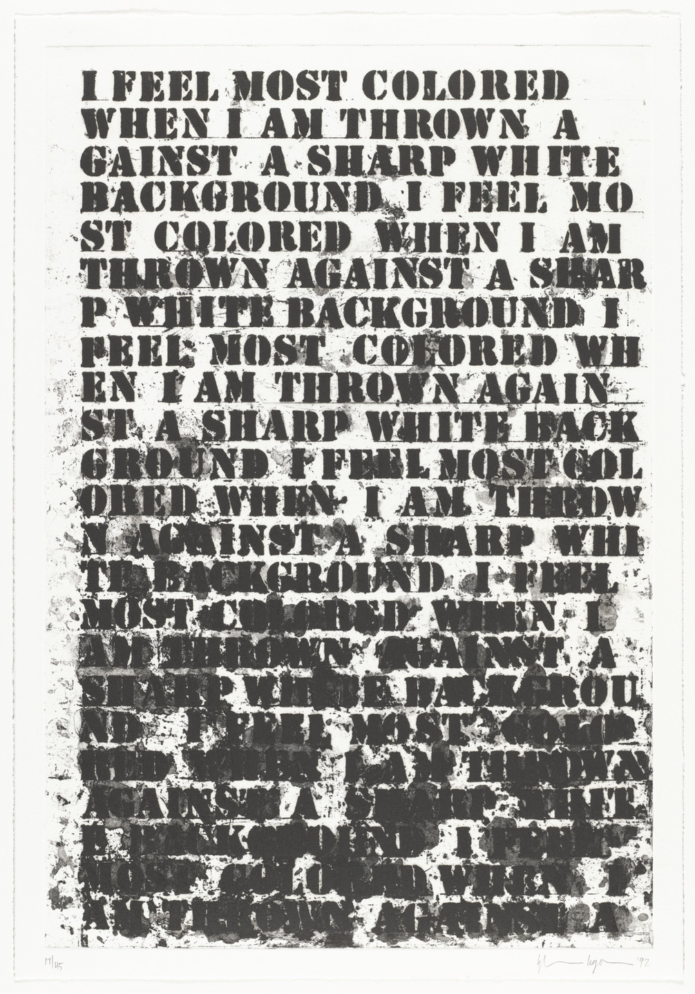 Glenn Ligon. Untitled (Four Etchings). 1992