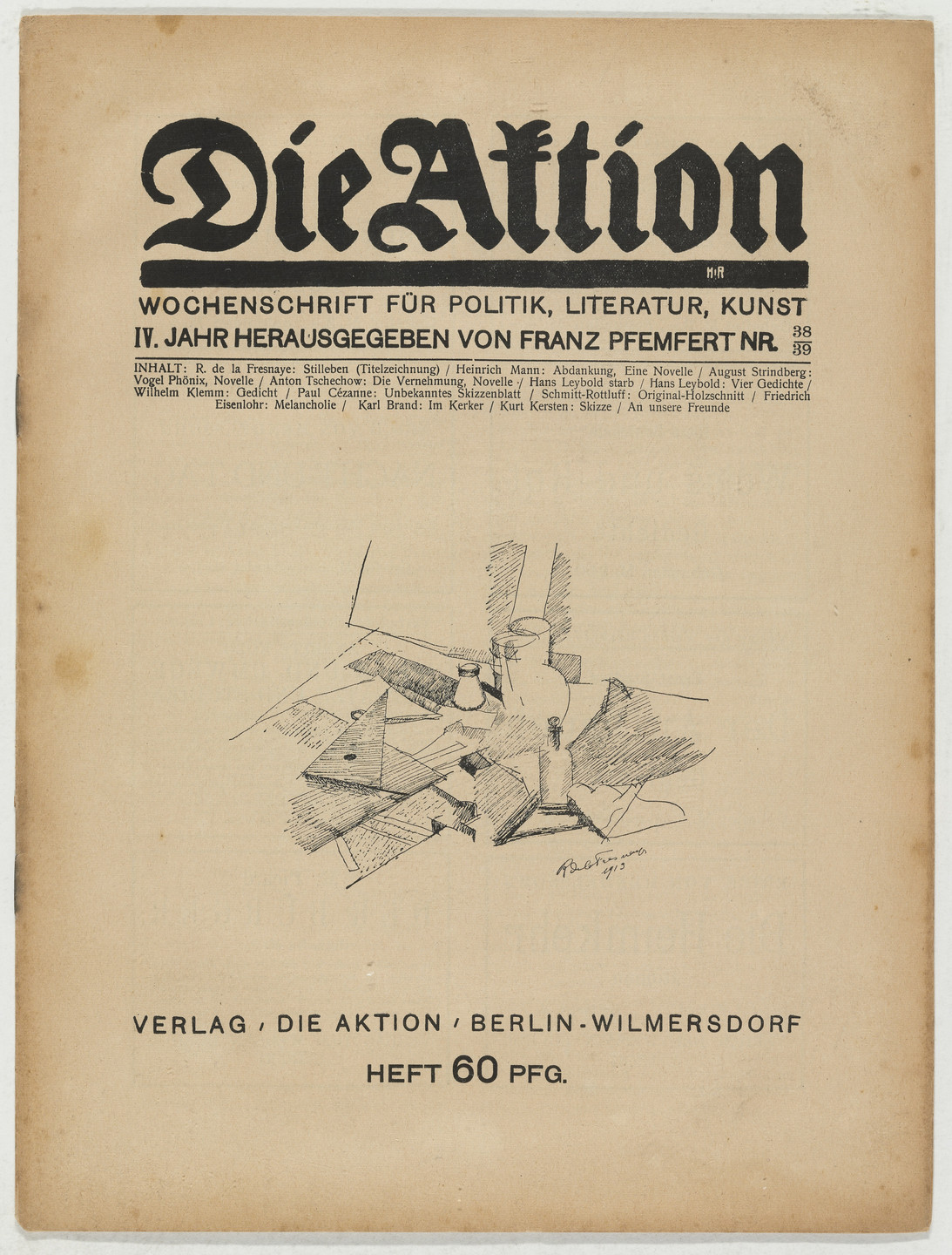 Karl Schmidt-Rottluff. Die Aktion, vol. 4, no. 38/39. September 26, 1914