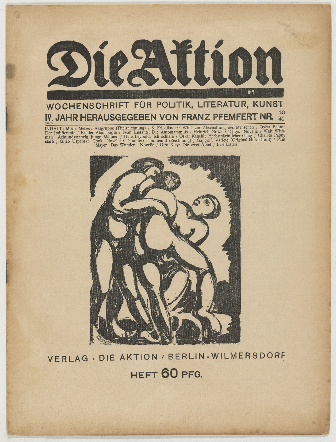 Paul Gangolf. Die Aktion, vol. 4, no. 40/41. October 10, 1914