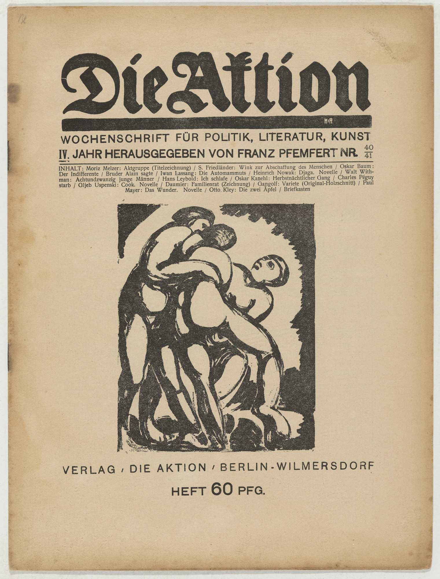 Paul Gangolf. Die Aktion, vol. 4, no. 40/41