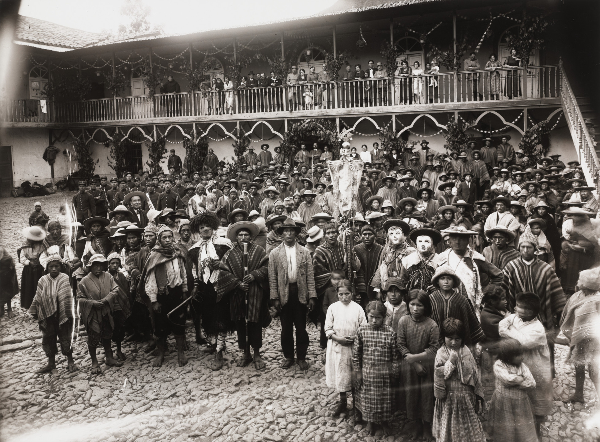 Martín Chambi. Fiesta Gathering, Hacienda Angostura, near Cuzco. 1931