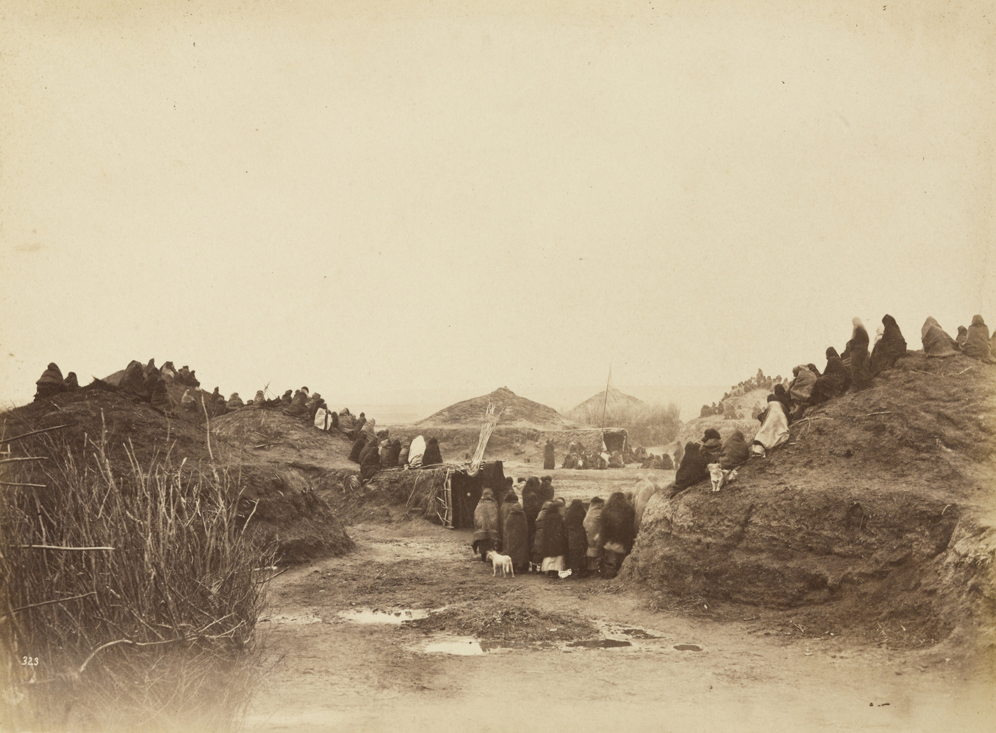 William Henry Jackson. Pawnee Villagers. c. 1872