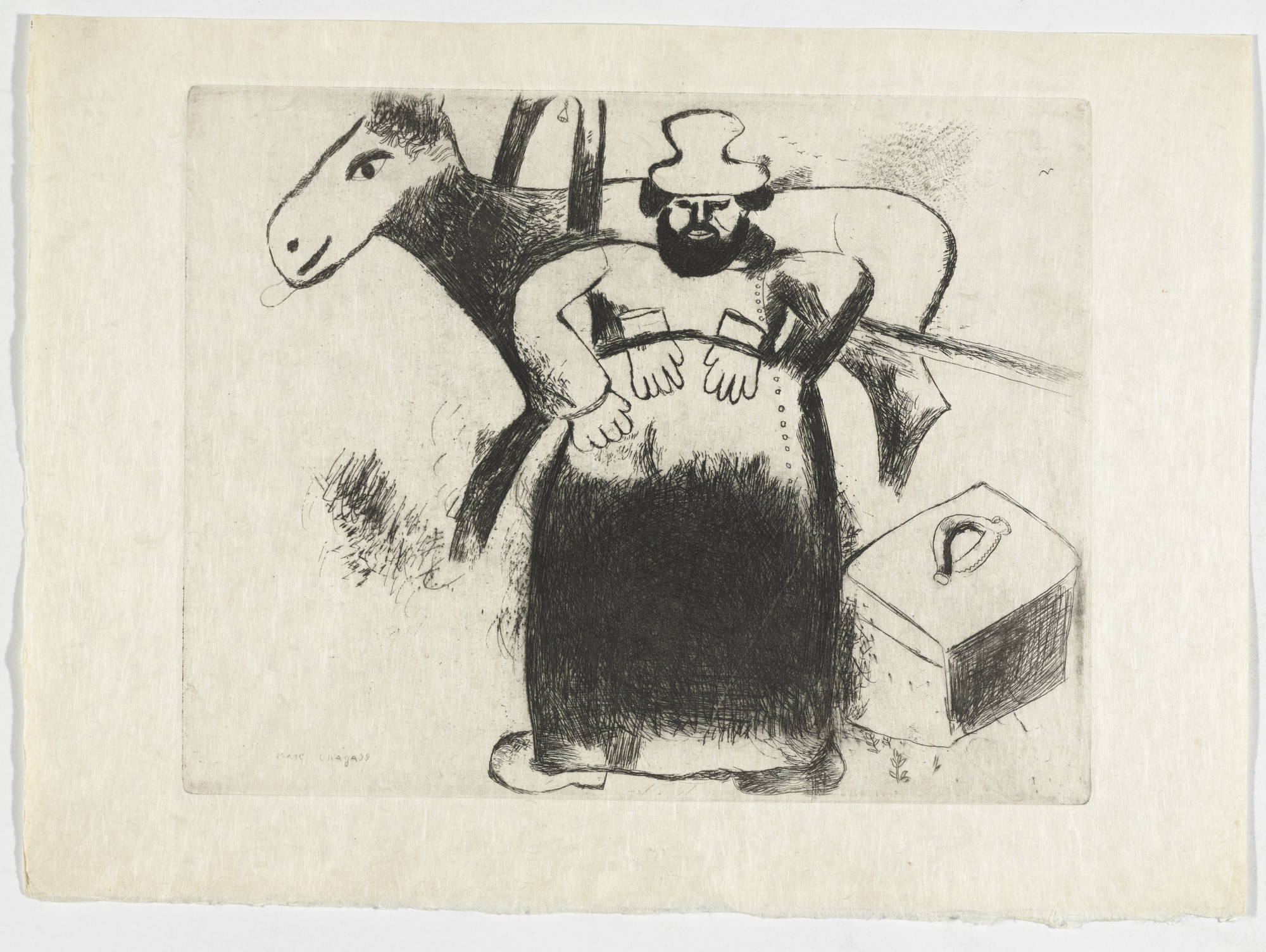 Marc Chagall. Sélifane the Coachman (Le Cocher Sélifane), plate VI (supplementary suite) from Les Âmes mortes