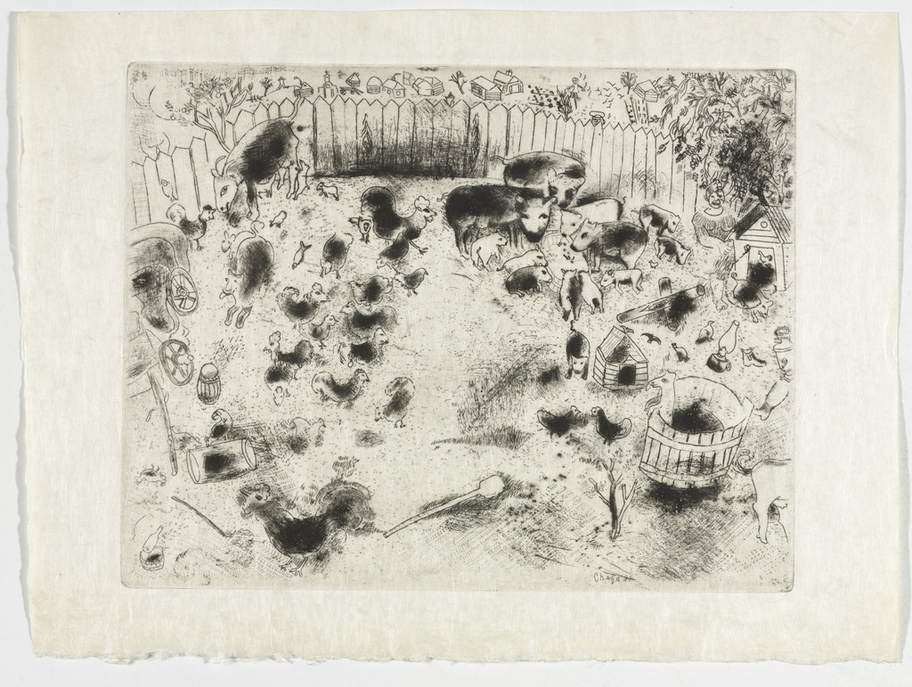 The Barnyard (La Basse-cour), plate XVII (supplementary suite) from Les Âmes mortes