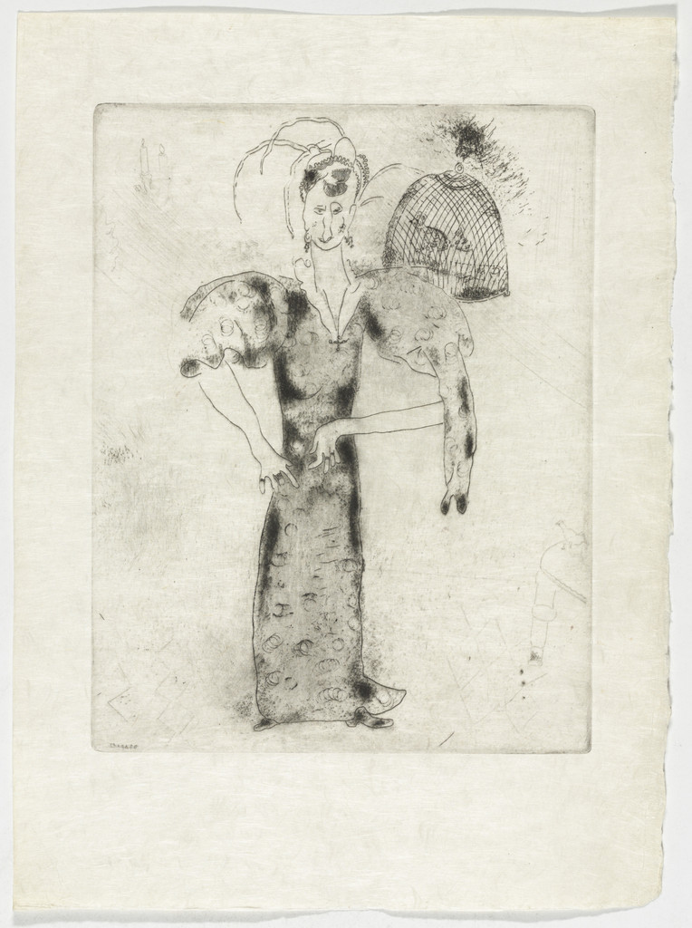 Madame Sobakévitch, plate XXXIII (supplementary suite) from Les Âmes mortes, Marc Chagall, 1923-48