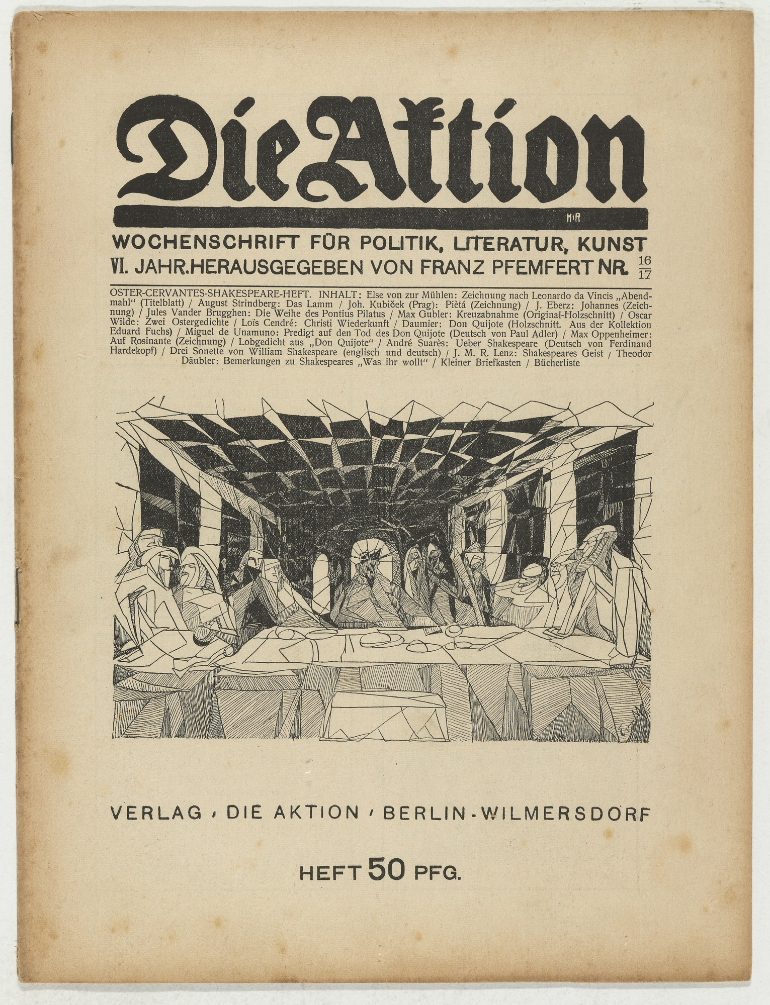 Max Gubler. Die Aktion, vol. 6, no. 16/17