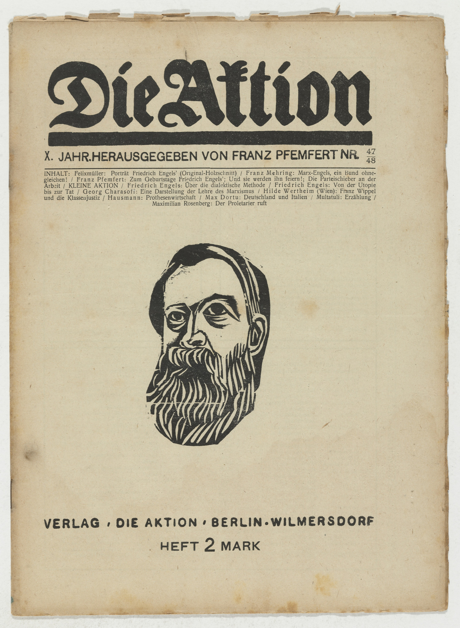 Conrad Felixmüller. Die Aktion, vol. 10, no. 47/48