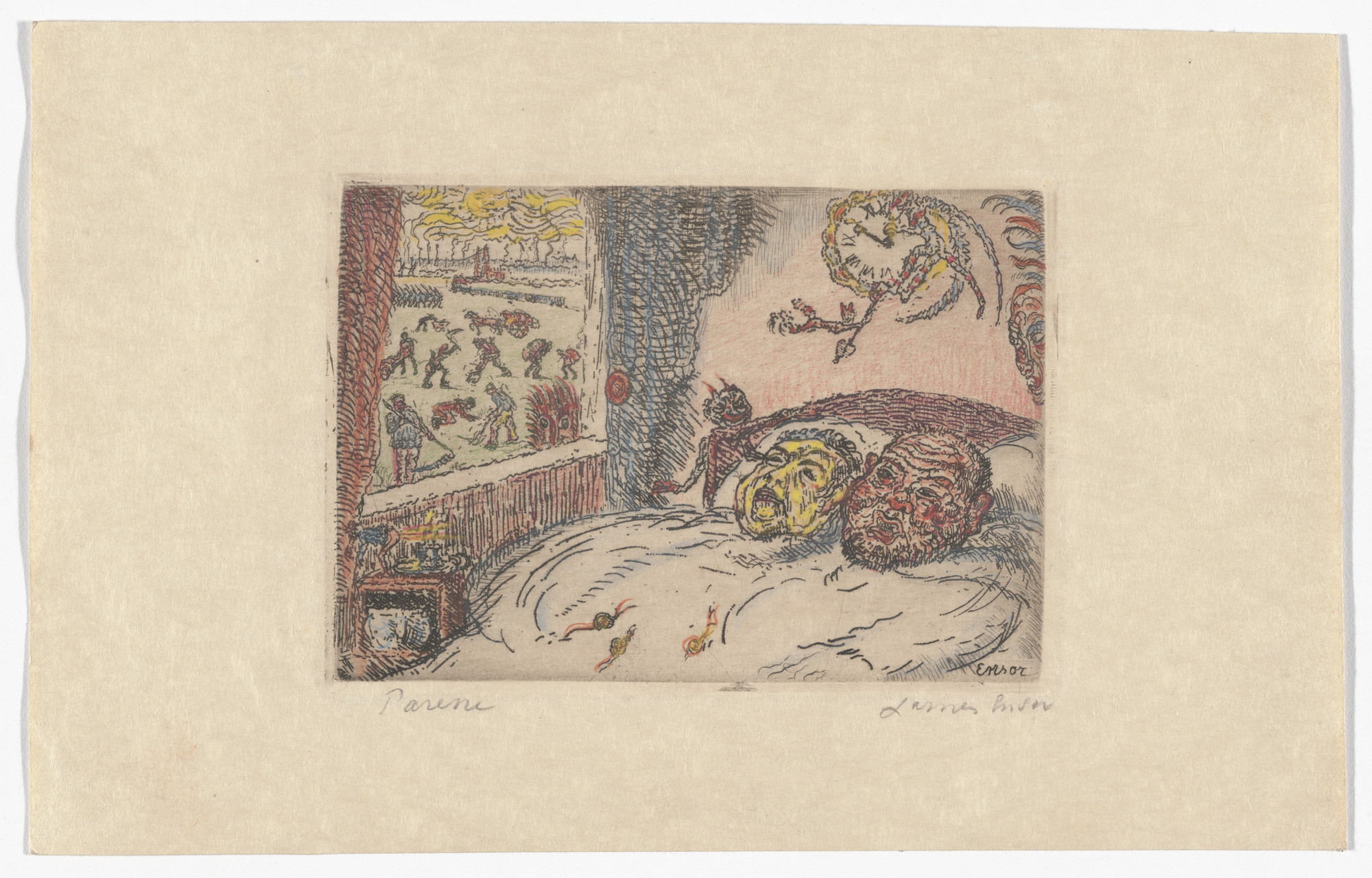 James Ensor. Sloth ( La Paresse ) from The Deadly Sins ( Les Péchés capitaux )