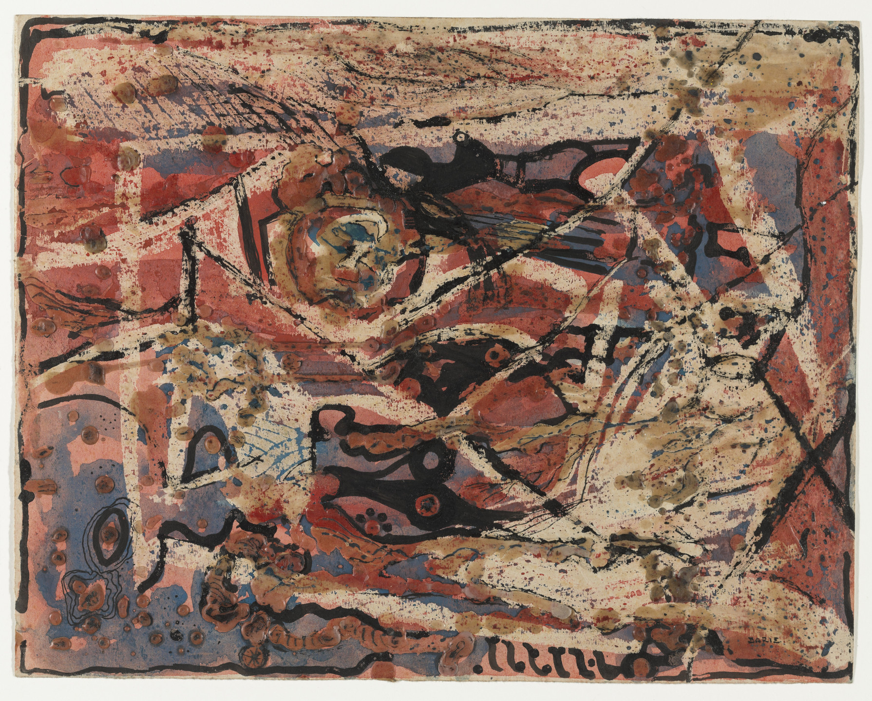 Sandu Darie. Composition in Red. 1946
