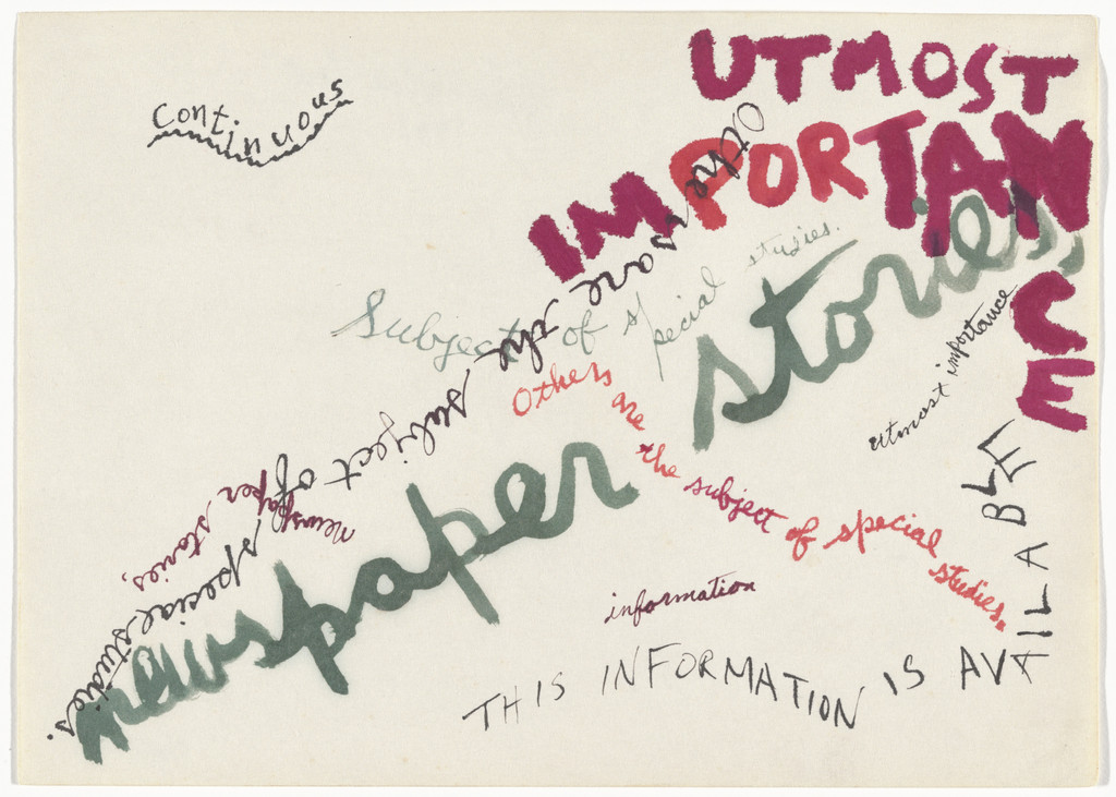 Drawing-Asymmetry #5, Jackson Mac Low, 1961