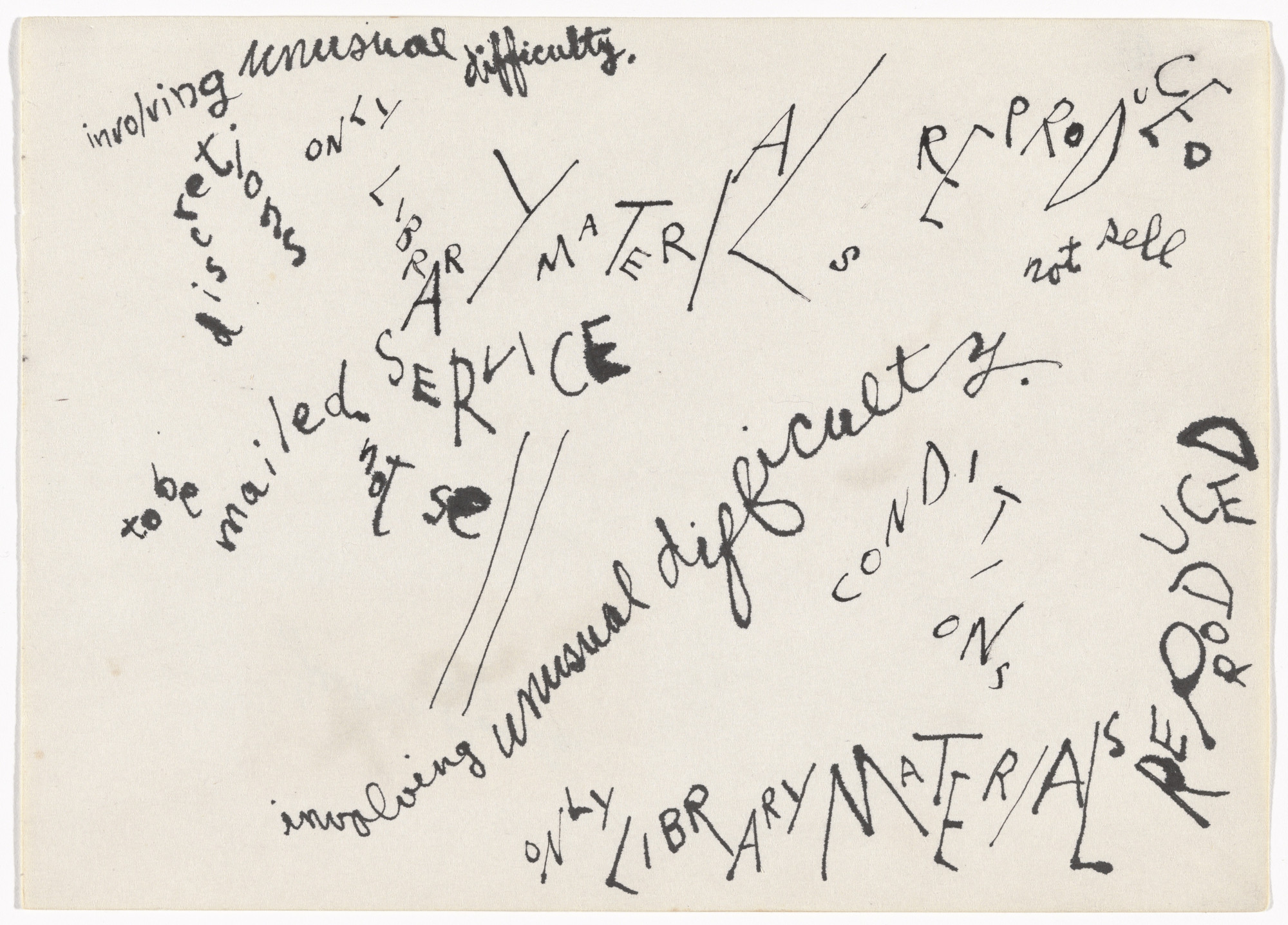 Jackson Mac Low. Drawing-Asymmetry #7. 1961