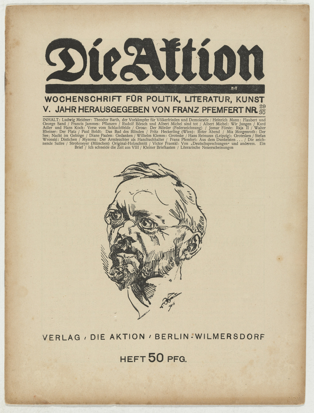 Ottheinrich Strohmeyer. Die Aktion, vol. 5, no. 29/30. July 24, 1915