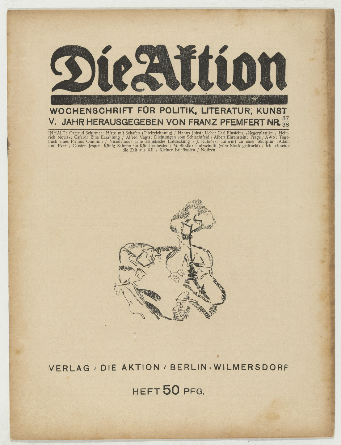 Marcel Slodki. Die Aktion, vol. 5, no. 37/38. September 18, 1915