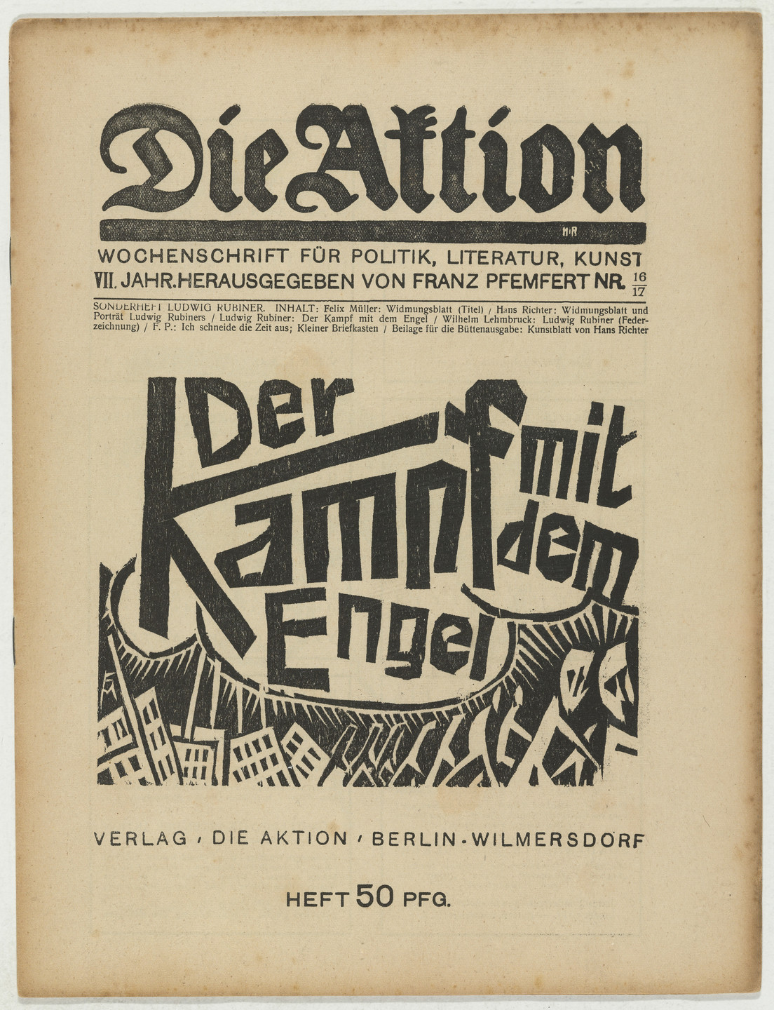 Conrad Felixmüller. Die Aktion, vol. 7, no. 16/17. April 21, 1917