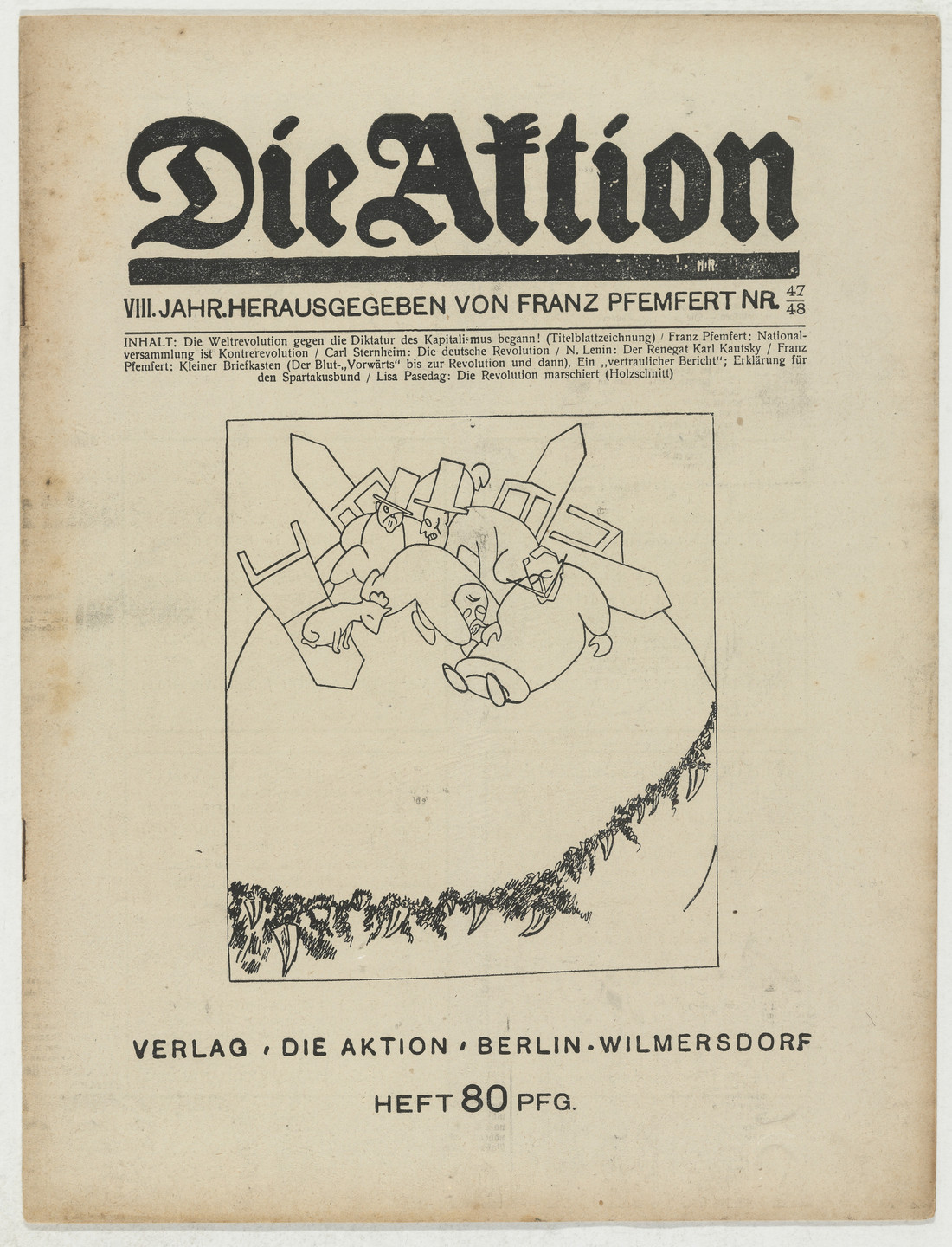 Lisa Pasedag. Die Aktion, vol. 8, no. 47/48. November 30, 1918